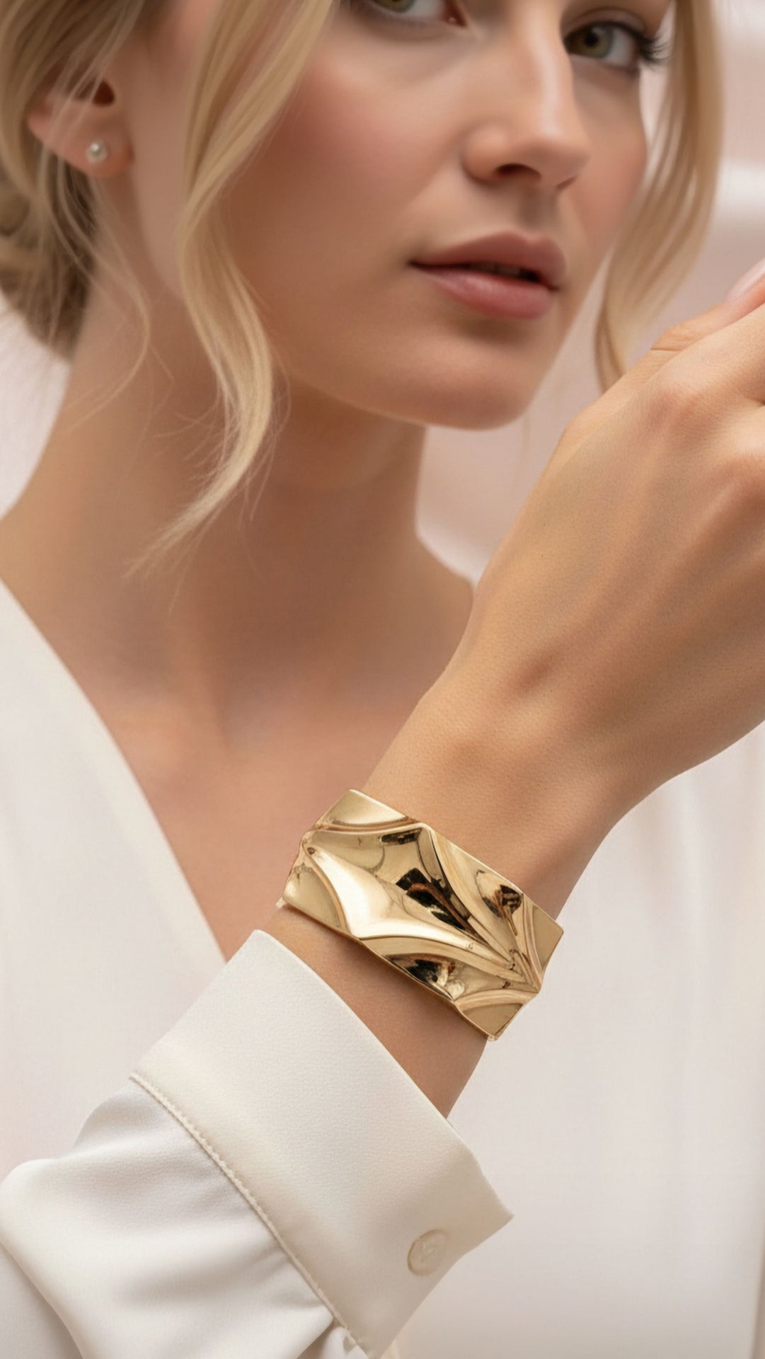 Chunky Melted Sculpted Statement Cuff Bangle