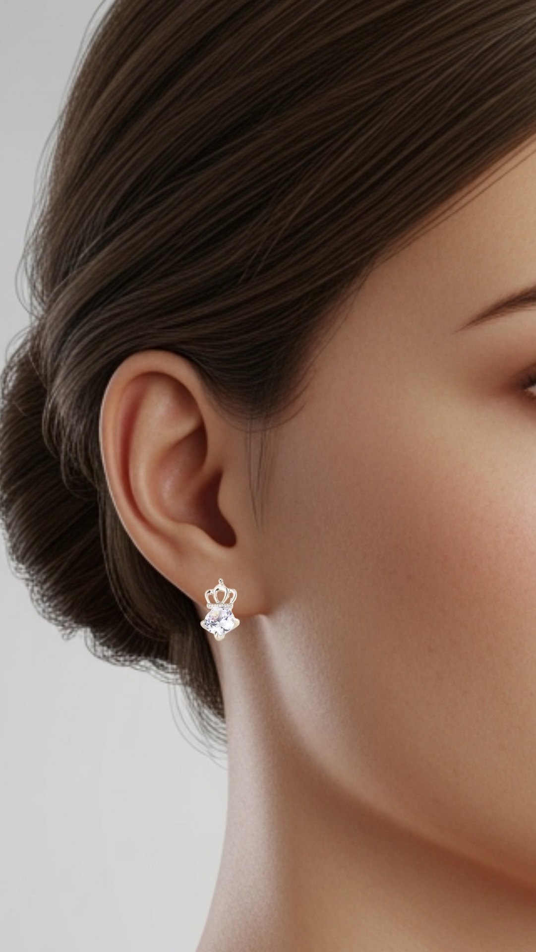 Crown Crystal Stud Earrings