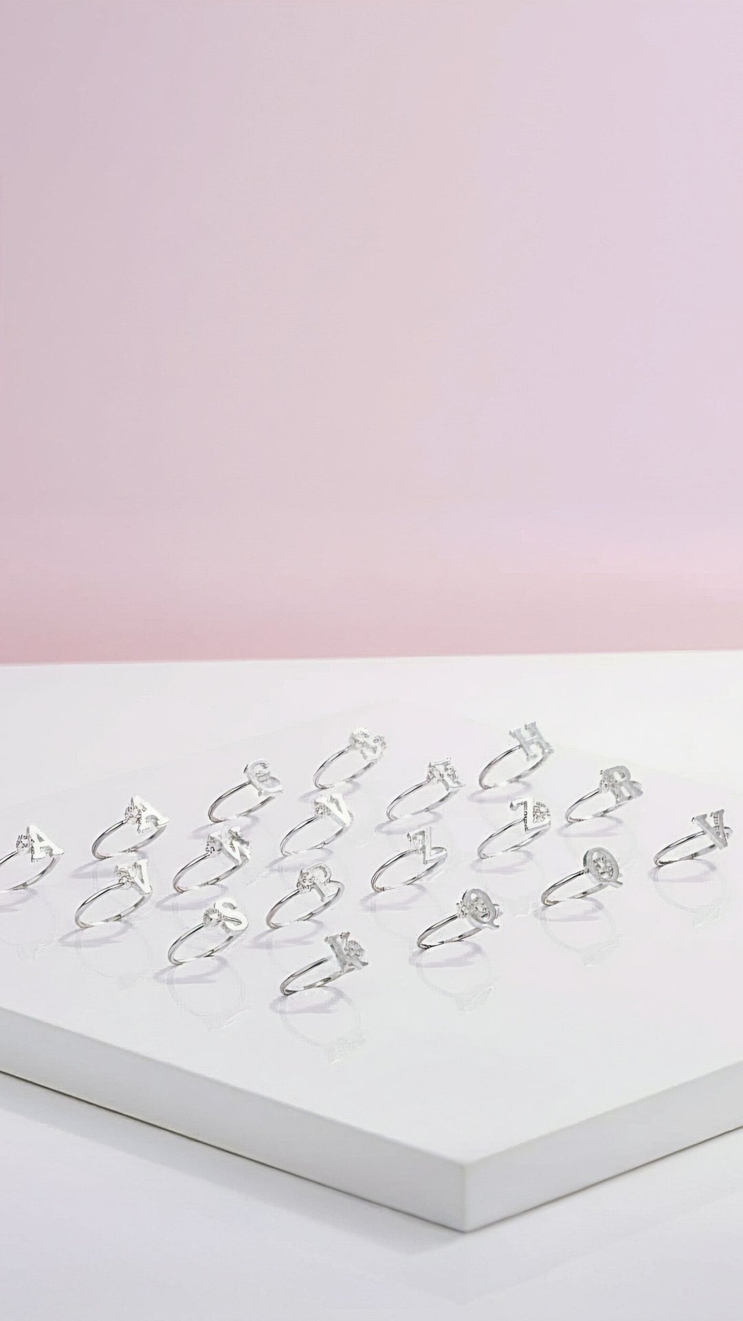 Crystal Full Alphabet Initial Letter Stacking Rings Box set of 36 A-Z