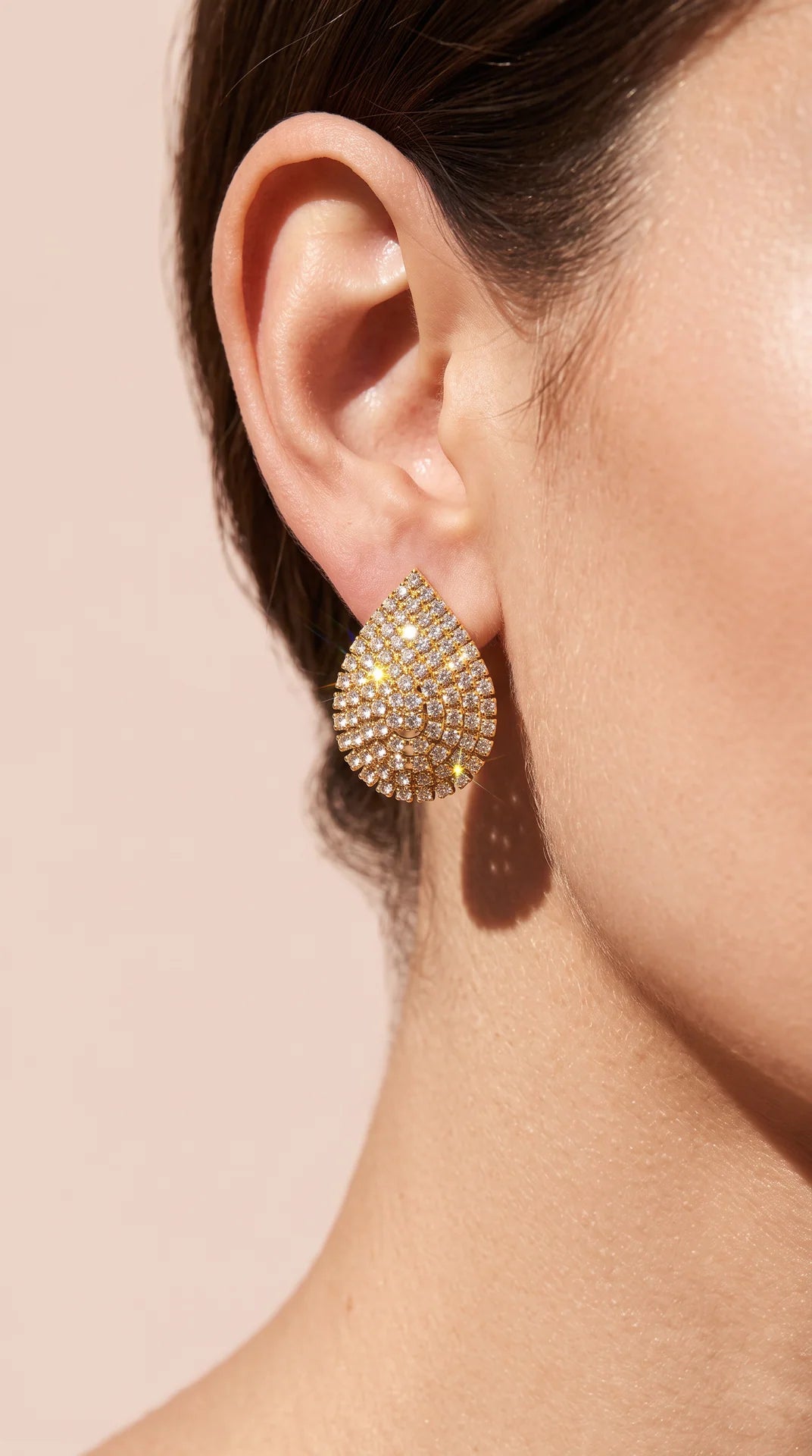 Pavé Crystal Teardrop Statement Stud Earrings