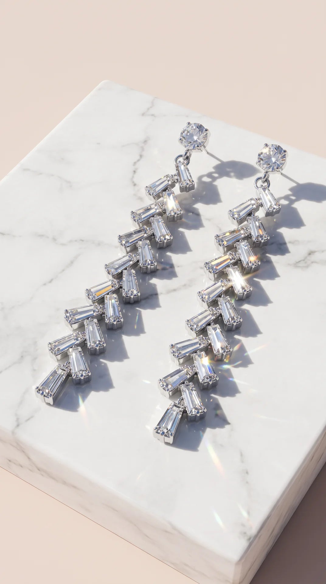 Baguette Cut Crystal Drop & Dangle Statement Earrings