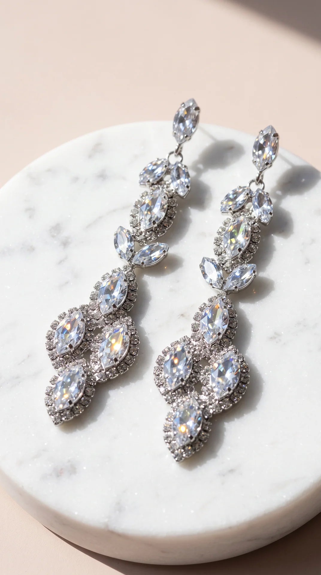 Layered Crystal Drop & Dangle Statement Earrings