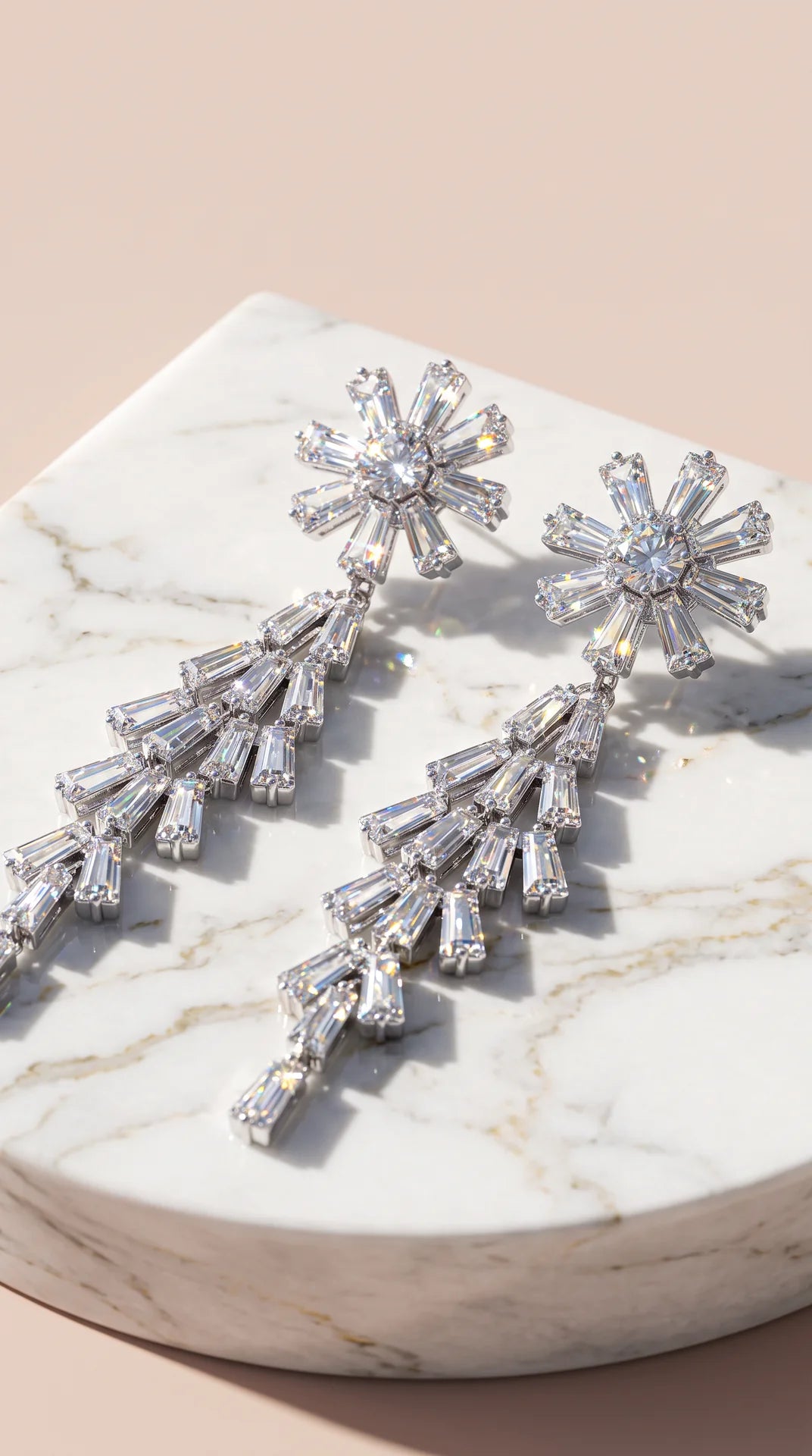 Starburst Crystal Drop & Dangle Statement Earrings