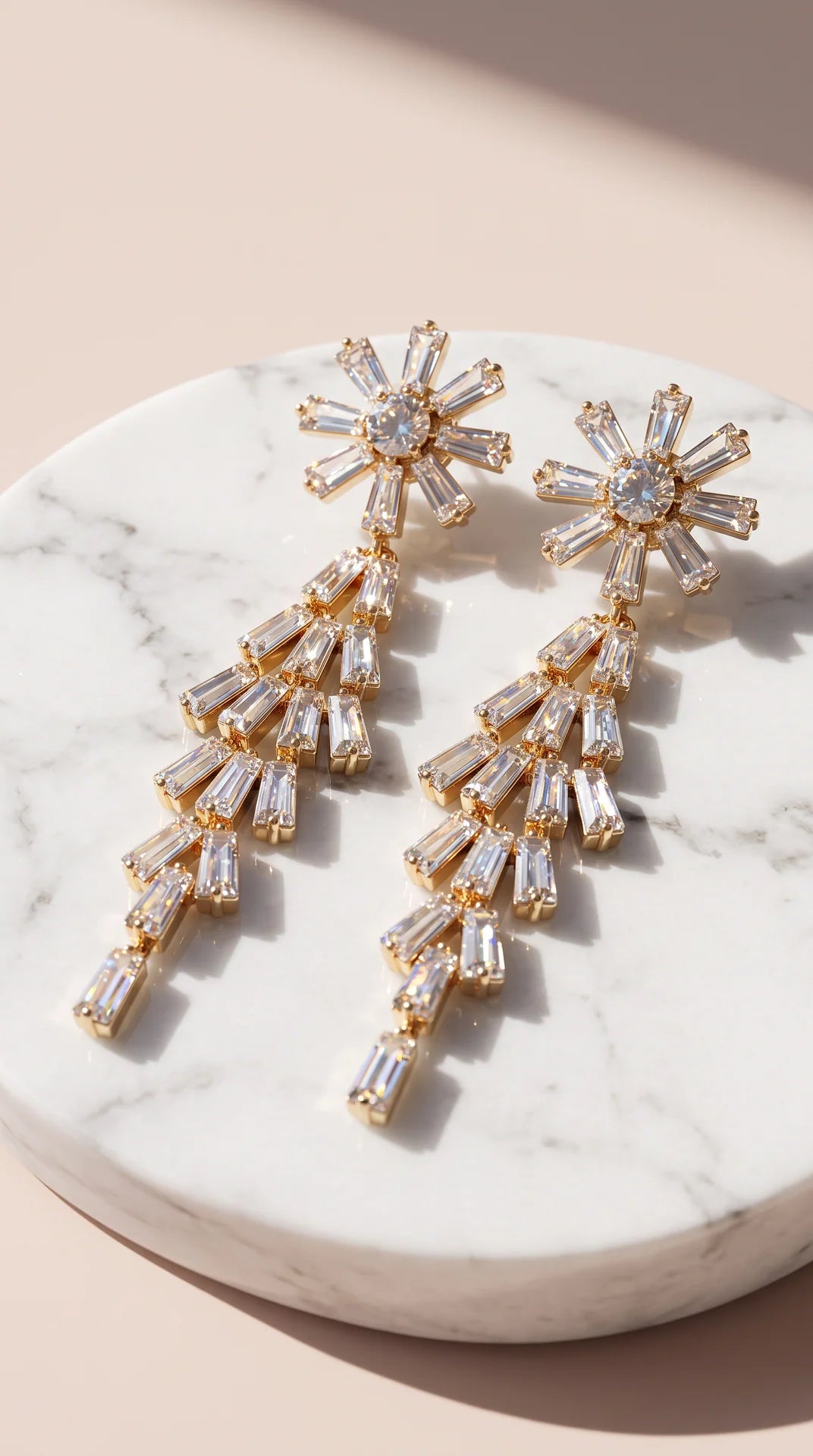Starburst Crystal Drop & Dangle Statement Earrings