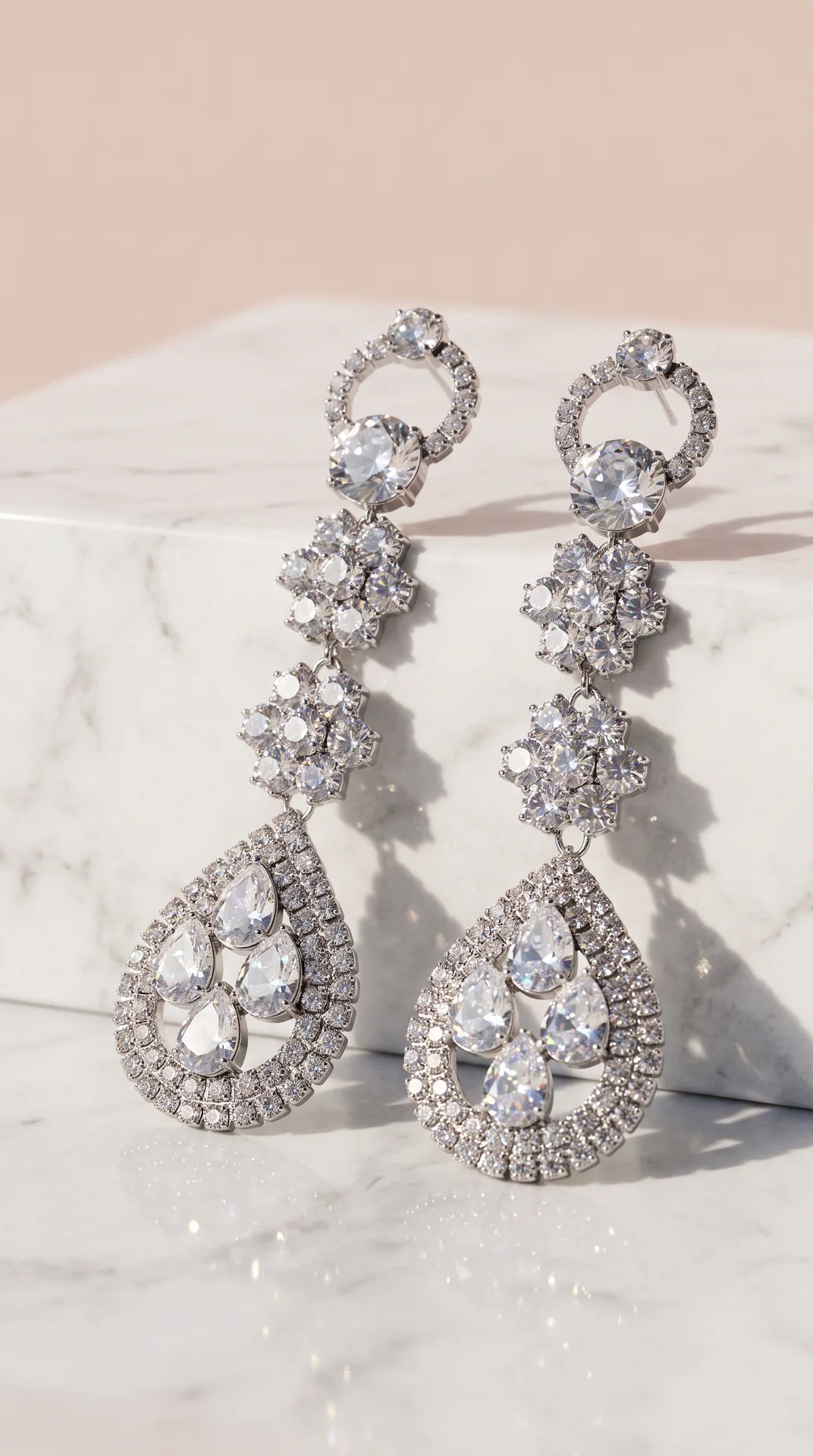 Teardrop Crystal Drop & Dangle Statement Earrings