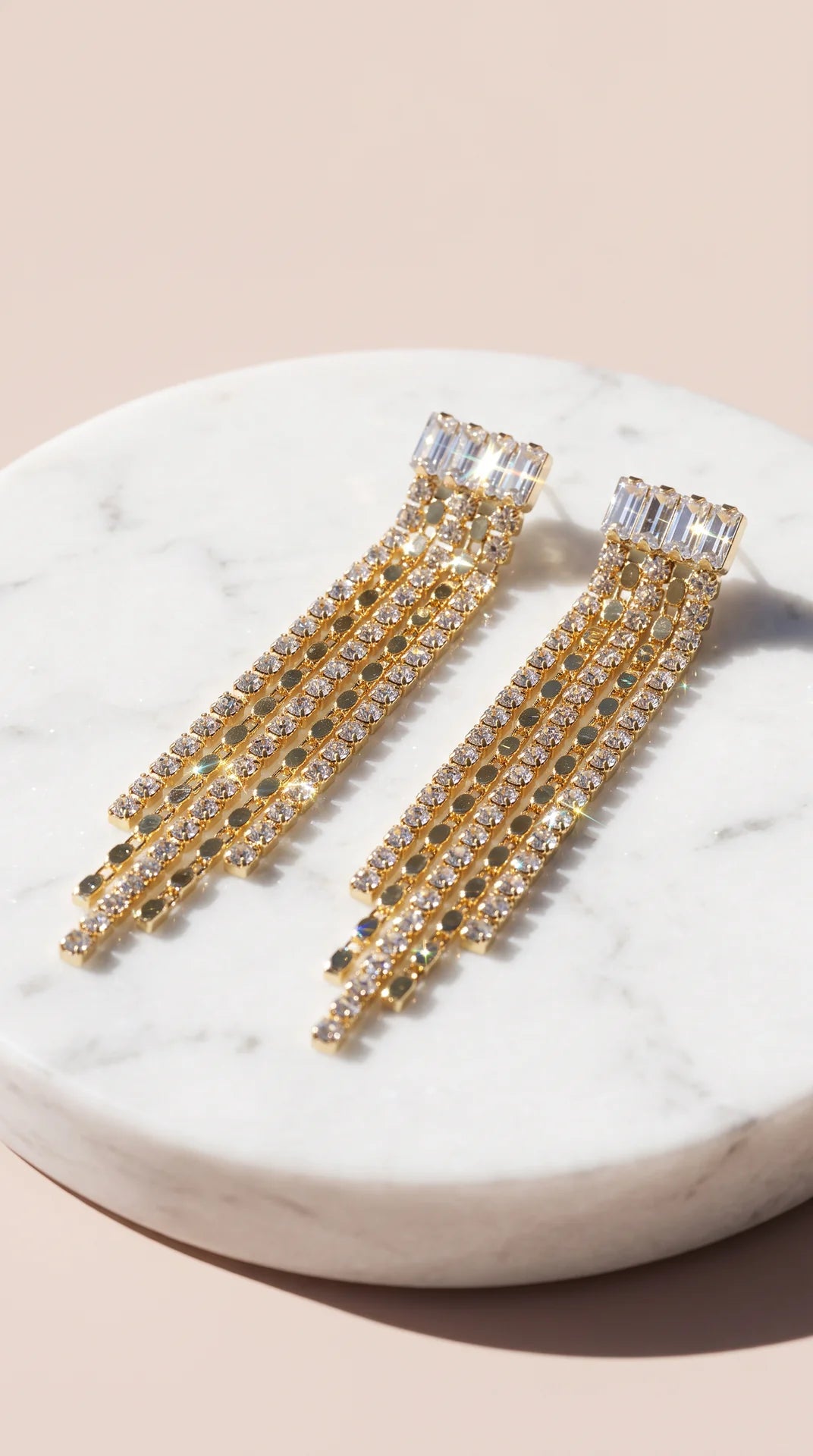 Graduated Crystal Drop & Dangle Statement Earrings