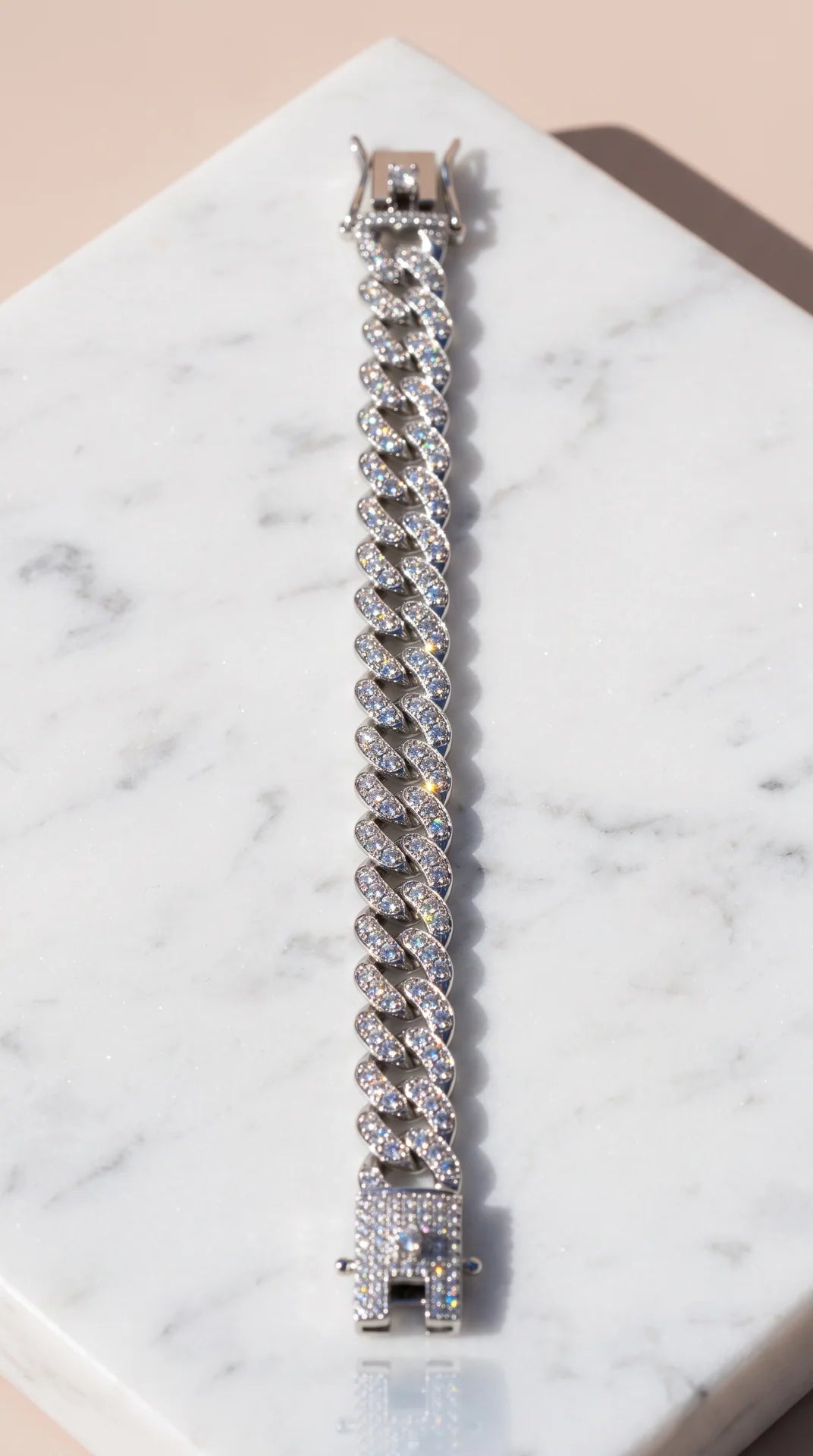 Unisex Geometric Square Link Statement Bracelet