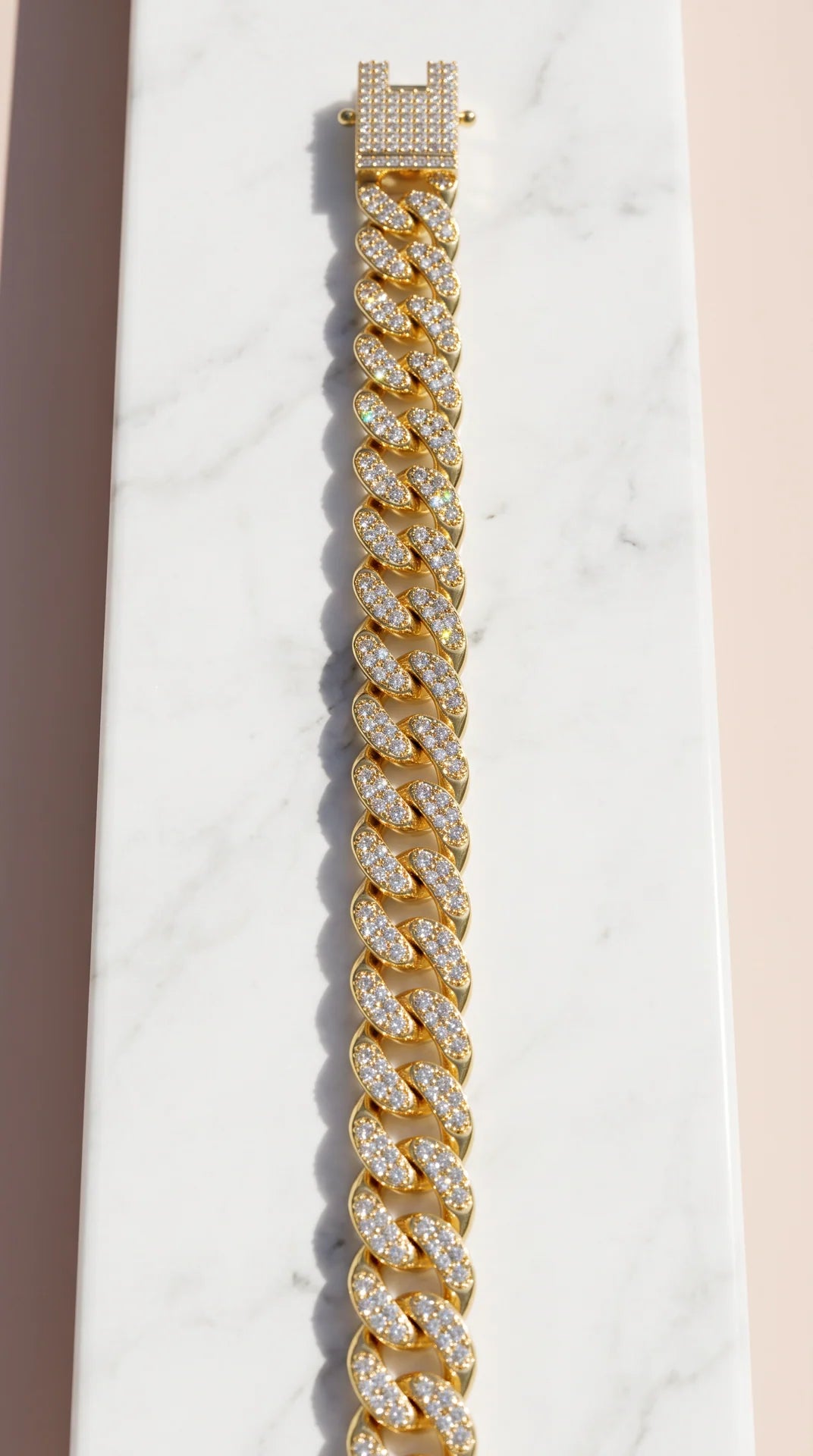 Unisex Geometric Square Link Statement Bracelet