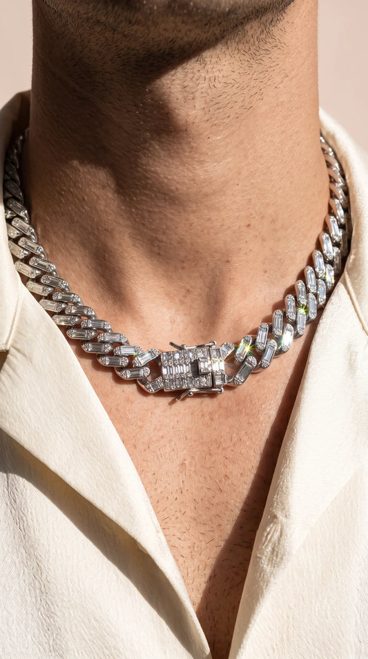 Unisex Crystal Cuban Link Necklace