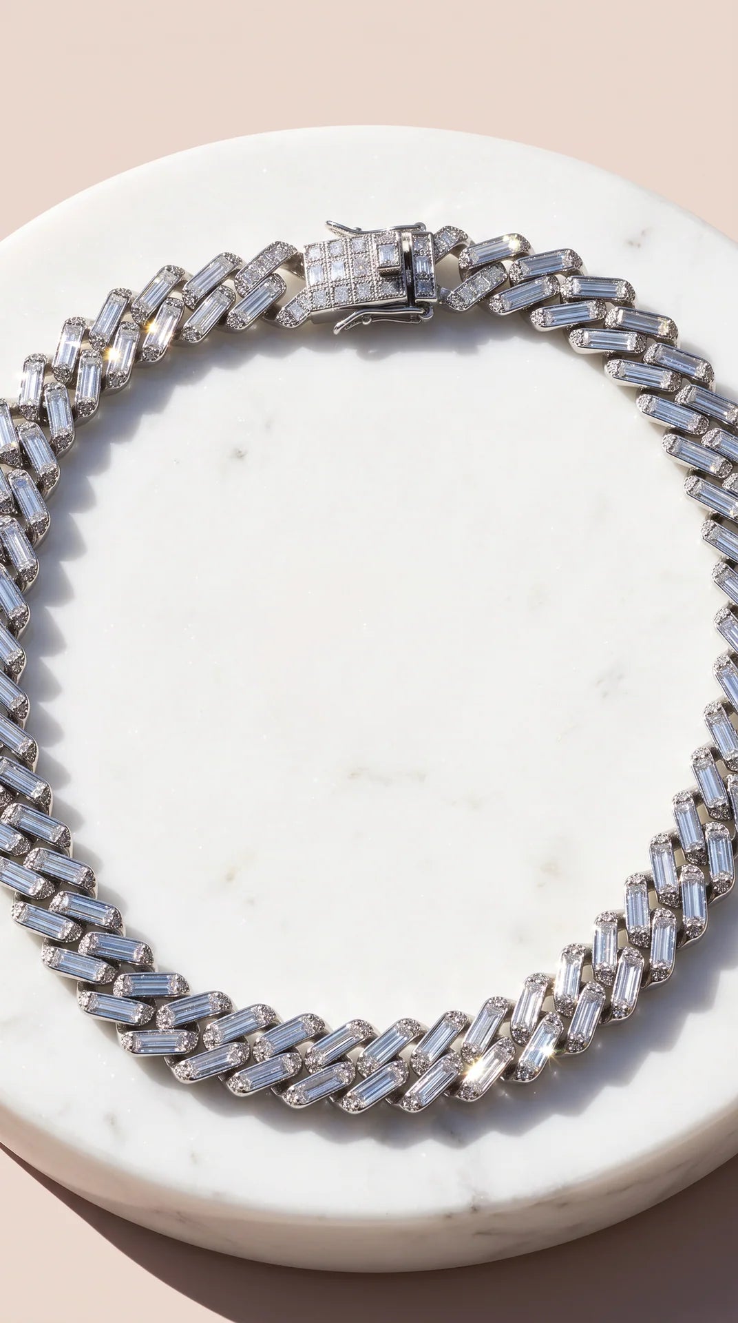 Unisex Crystal Cuban Link Necklace