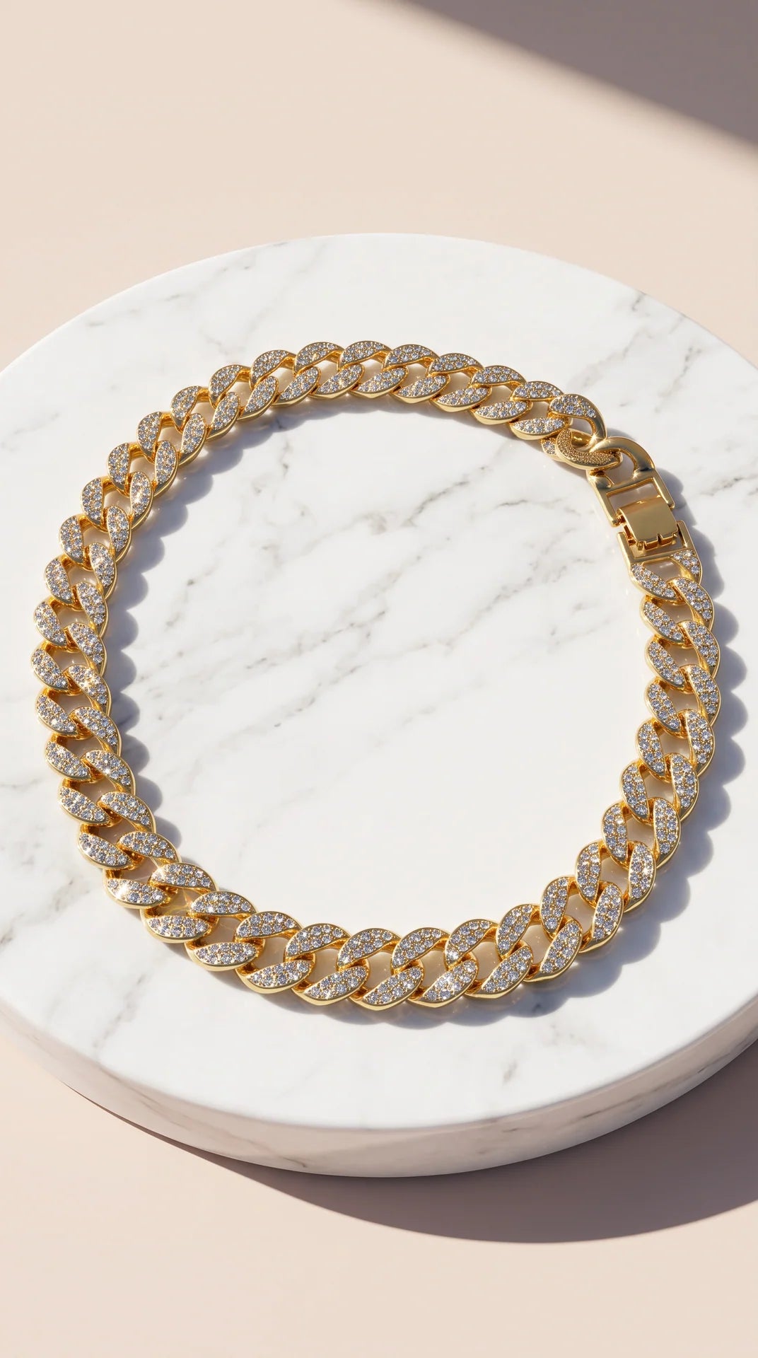 Pavé Cuban Link Curb Chain Necklace