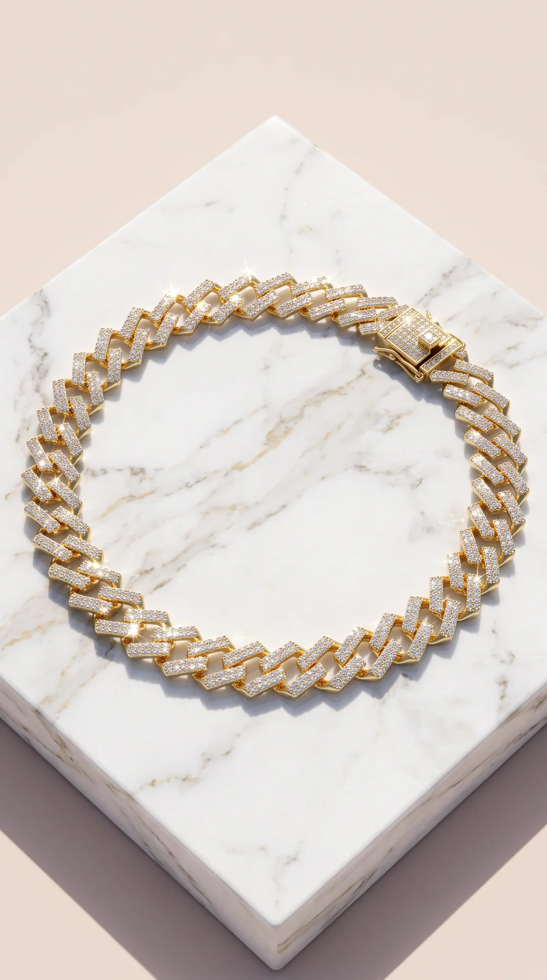 Pavé Cuban Link Curb Chain Necklace
