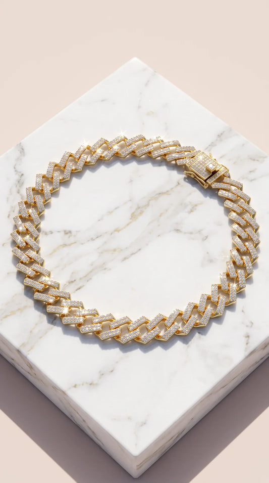 Pavé Cuban Link Curb Chain Necklace