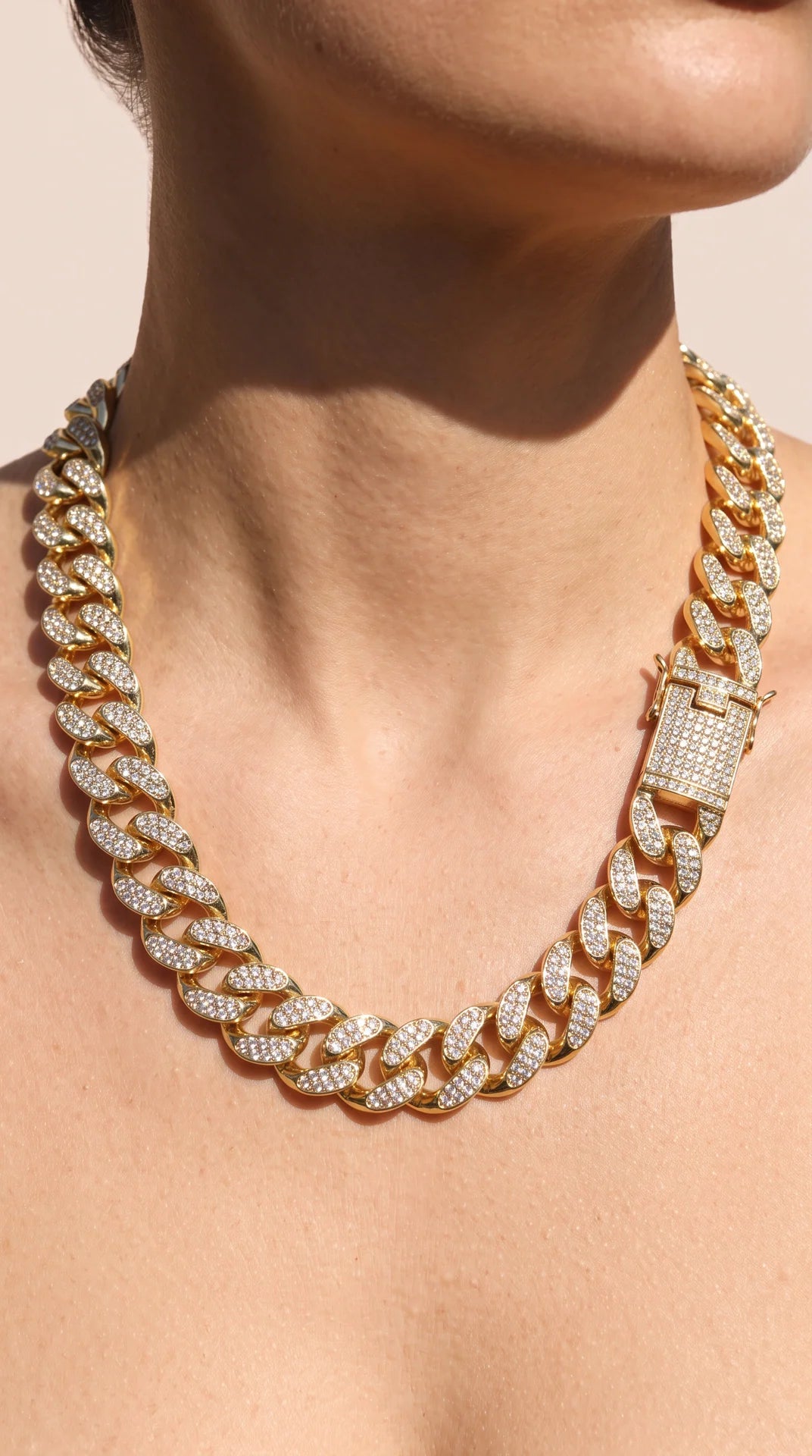 Classic Pavé Cuban Link Necklace