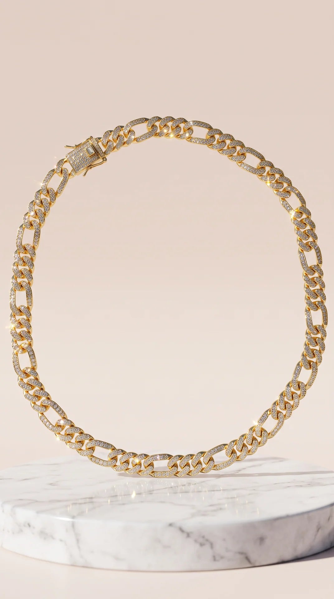 Unisex Gold Paved Cuban Link Necklace