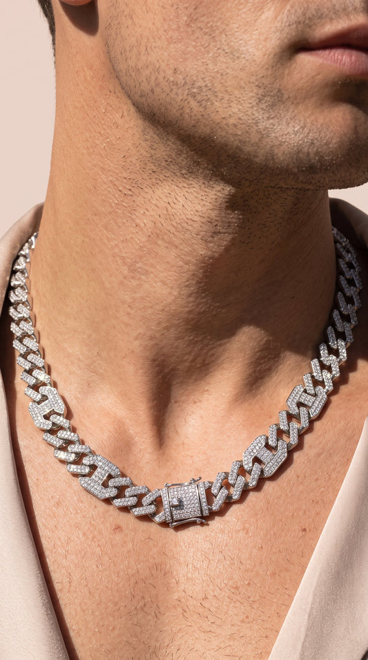 Unisex Crystal Cuban Chain Necklace
