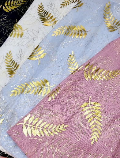 Palm Leaf Shimmer Gold Foil Scarf Pack of 12
