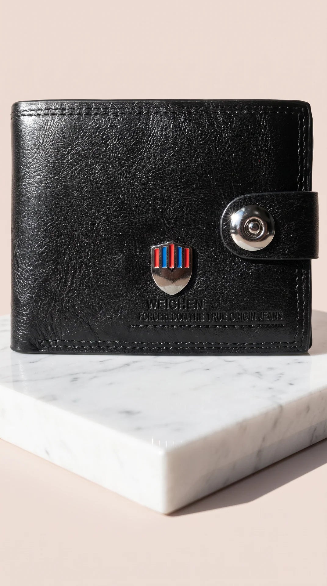Men's Heritage Emblem Snap Bifold Leather Wallet