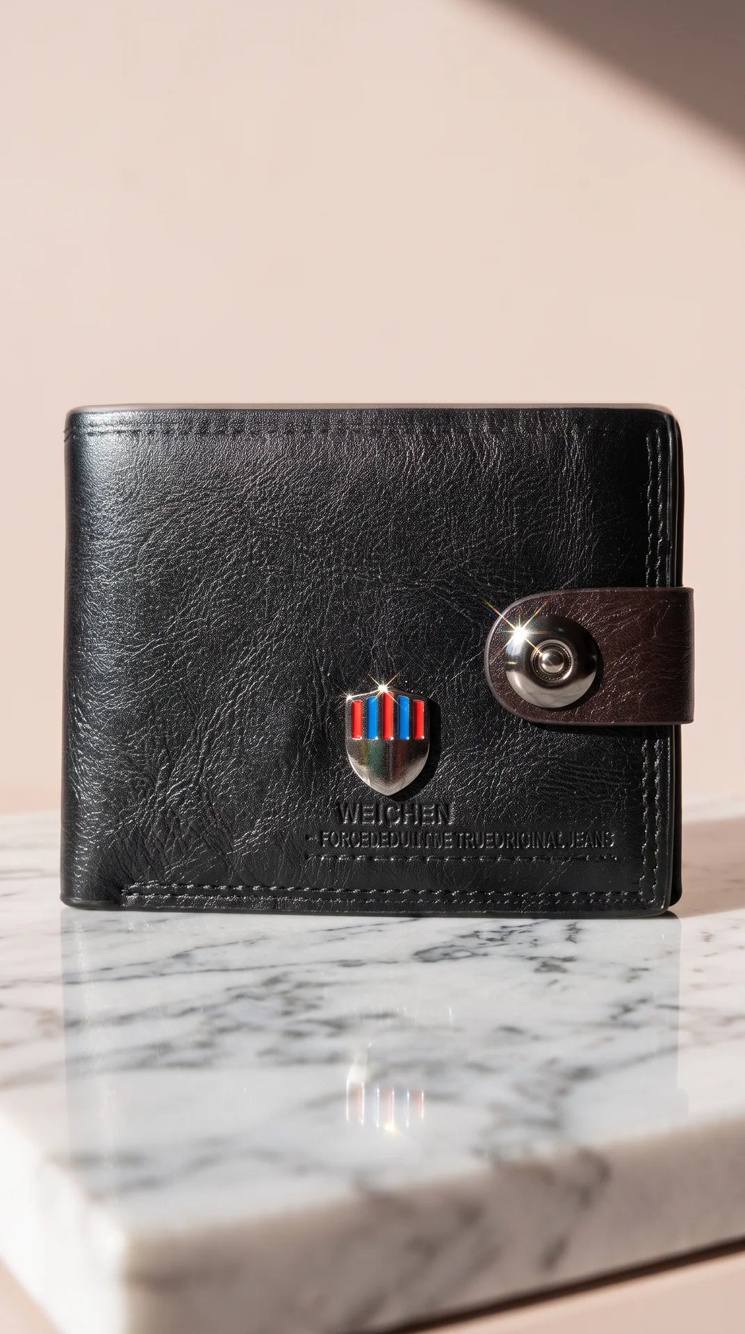 Men's Heritage Emblem Snap Bifold Leather Wallet
