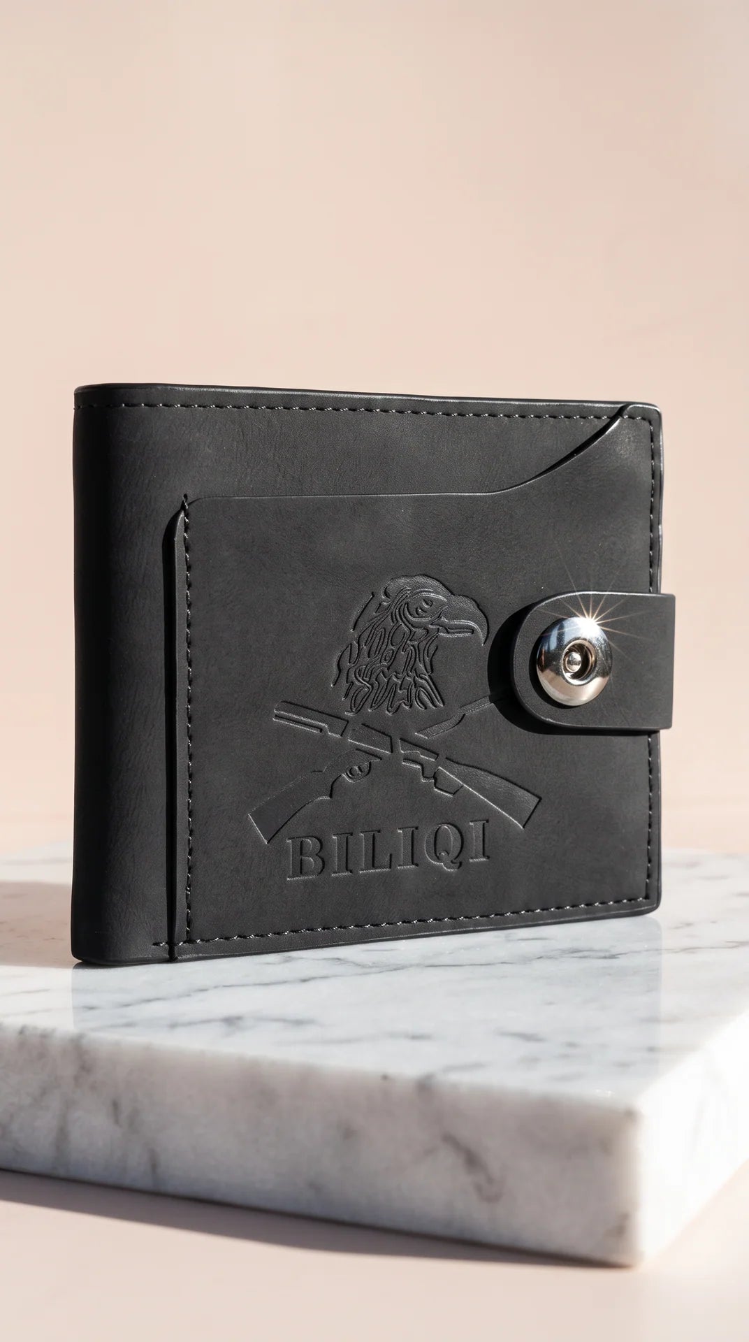 Men's Embossed Eagle Motif Bifold Pocket Wallet