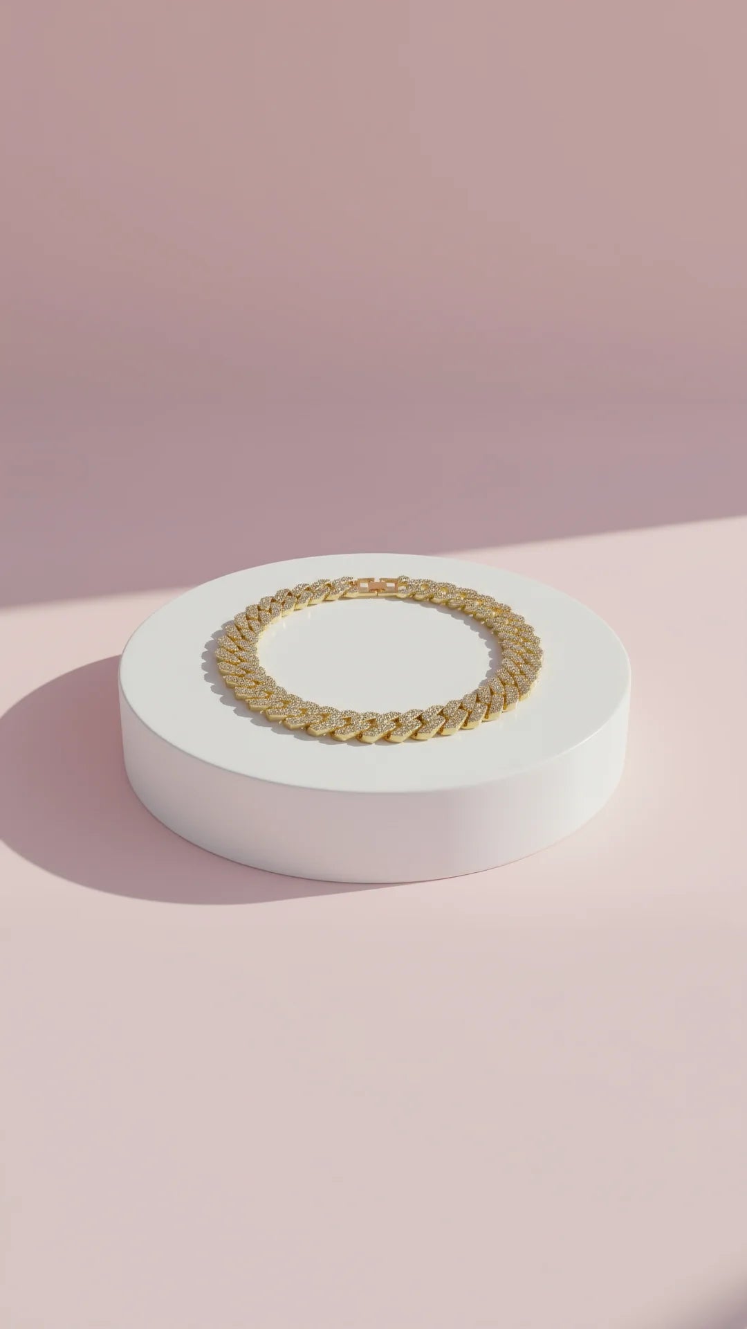 Magnum XL Stainless Steel Crystal Link Chain Necklace