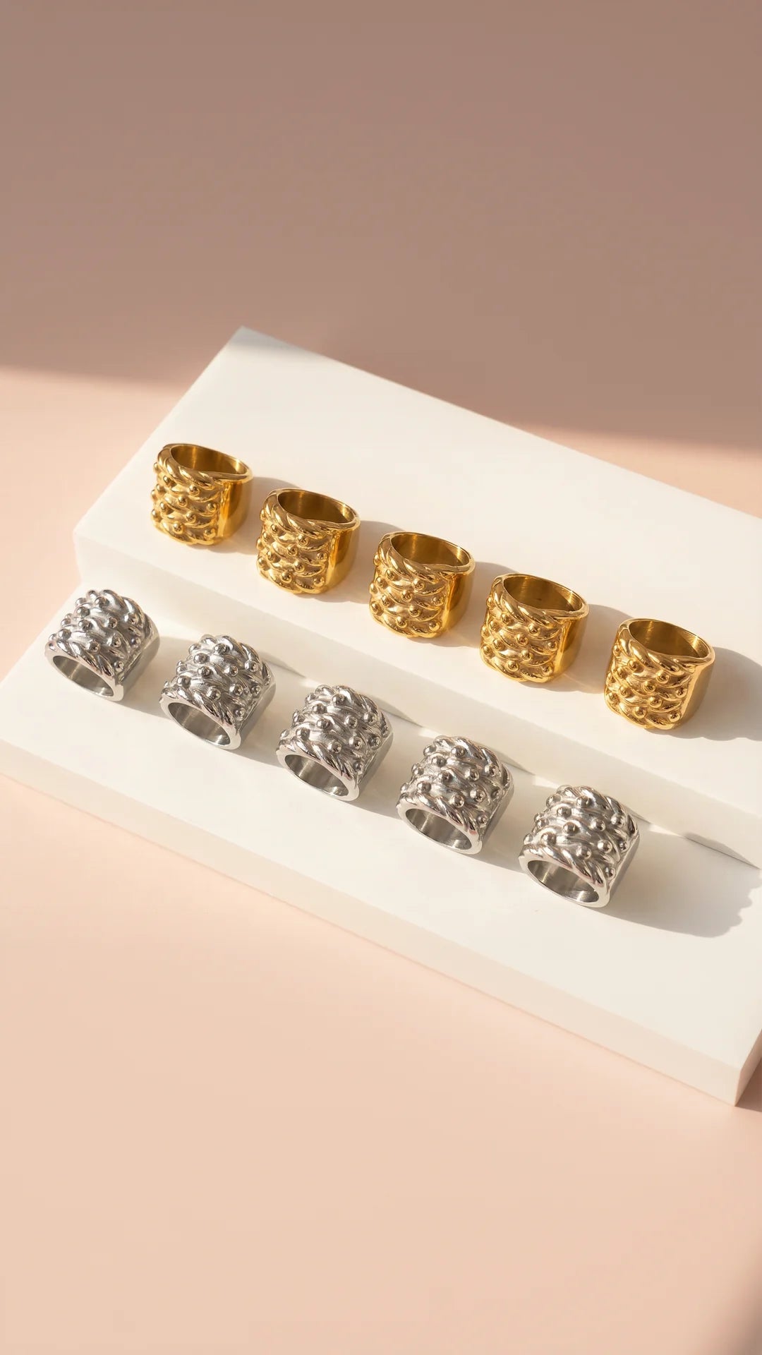 Stainless Steel Men's Knotted Keeper Ring