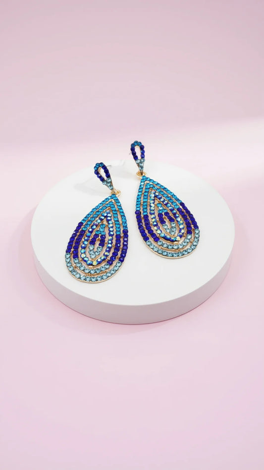 Layered Teardrop Crystal Drop & Dangle Earrings