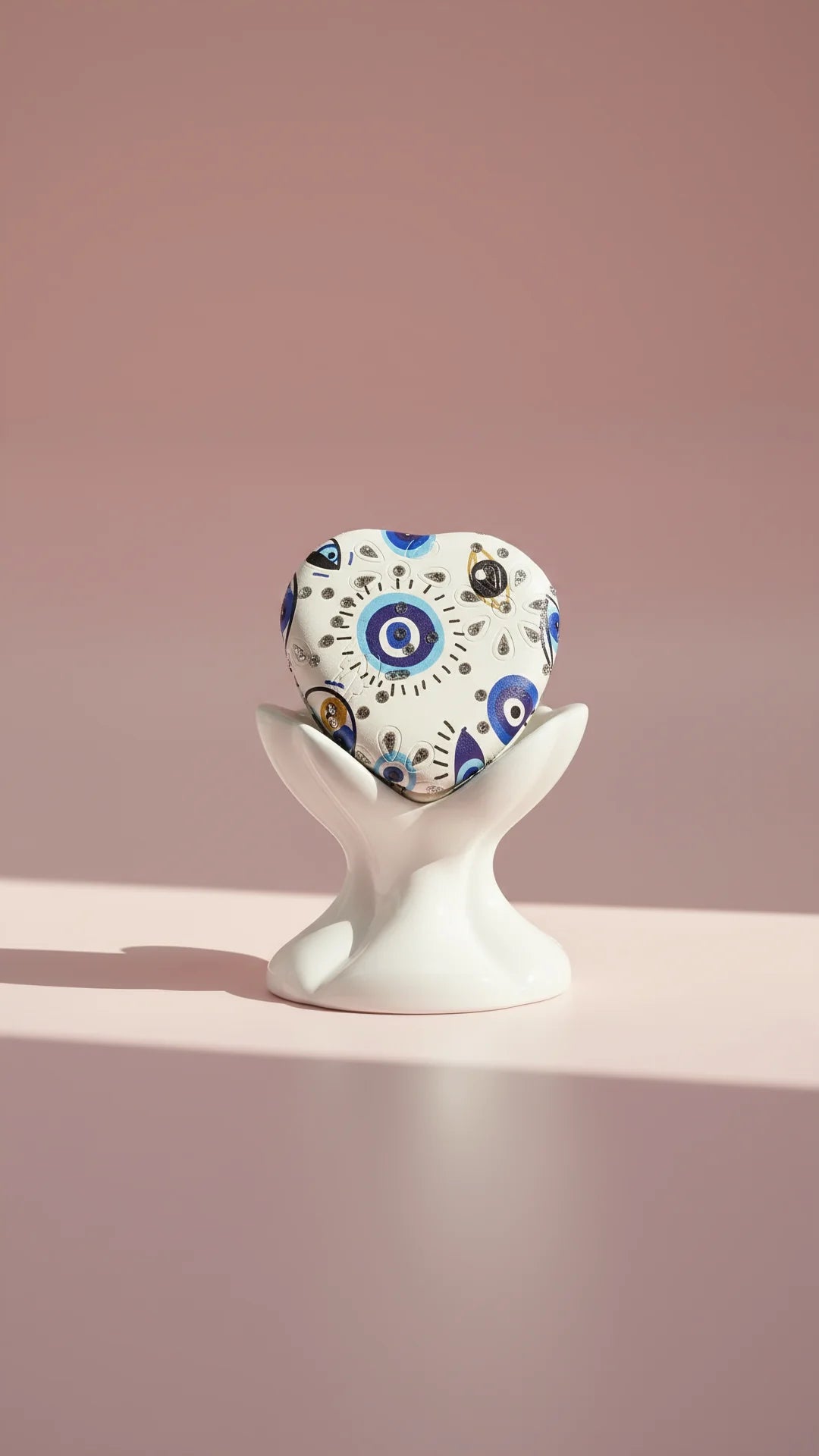 Evil Eye Heart Shape Sparkly Compact Mirrors Pack of 12