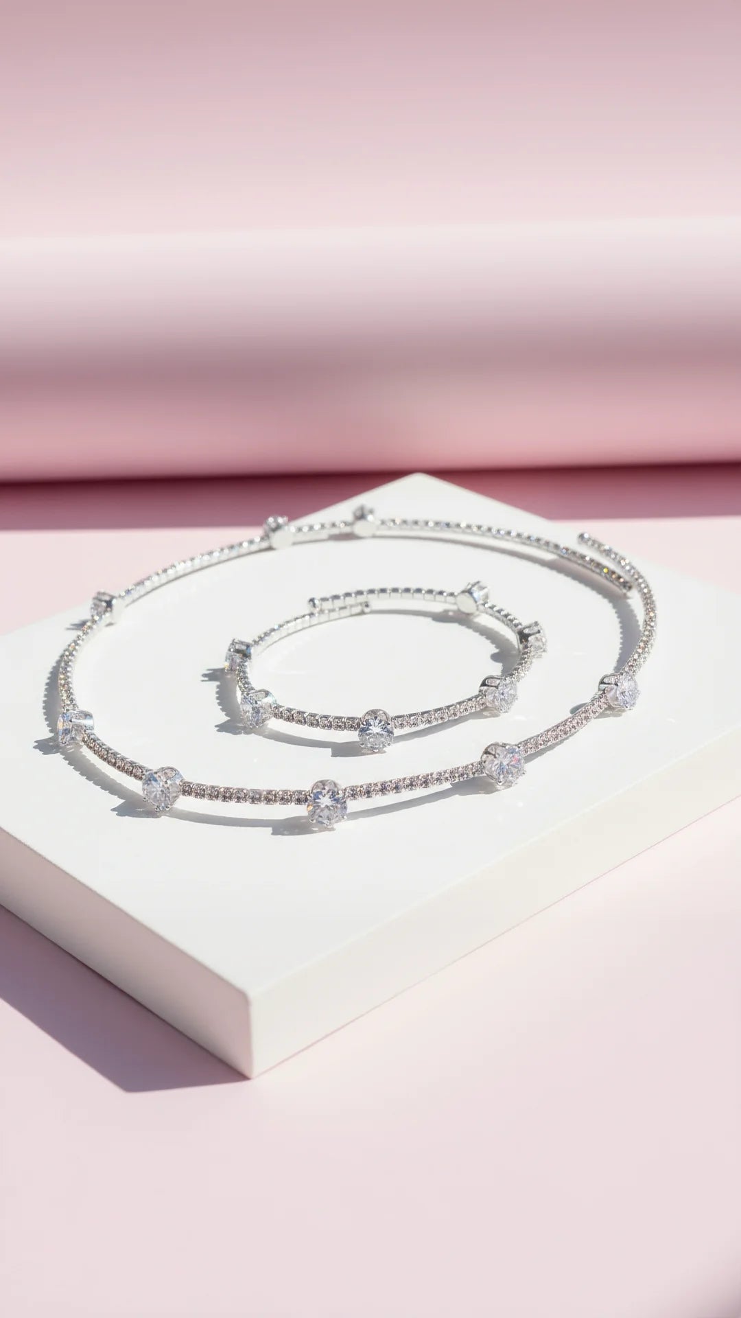 Round Cut Crystal Choker & Bracelet Set - Premium Jewellery and Fashion Accessories - SASHA. | GB, England