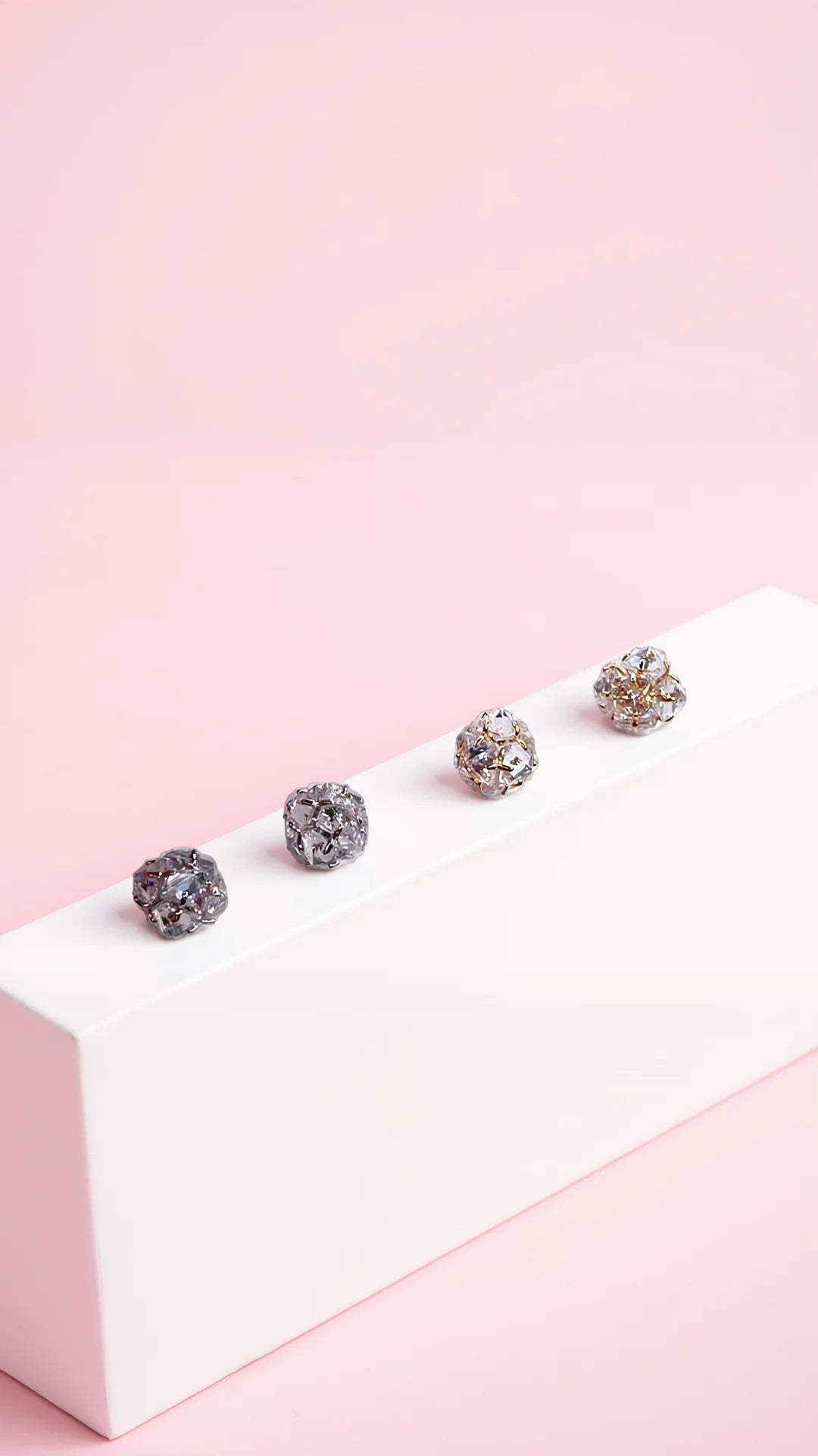 Mini Round Crystal Stud Earrings