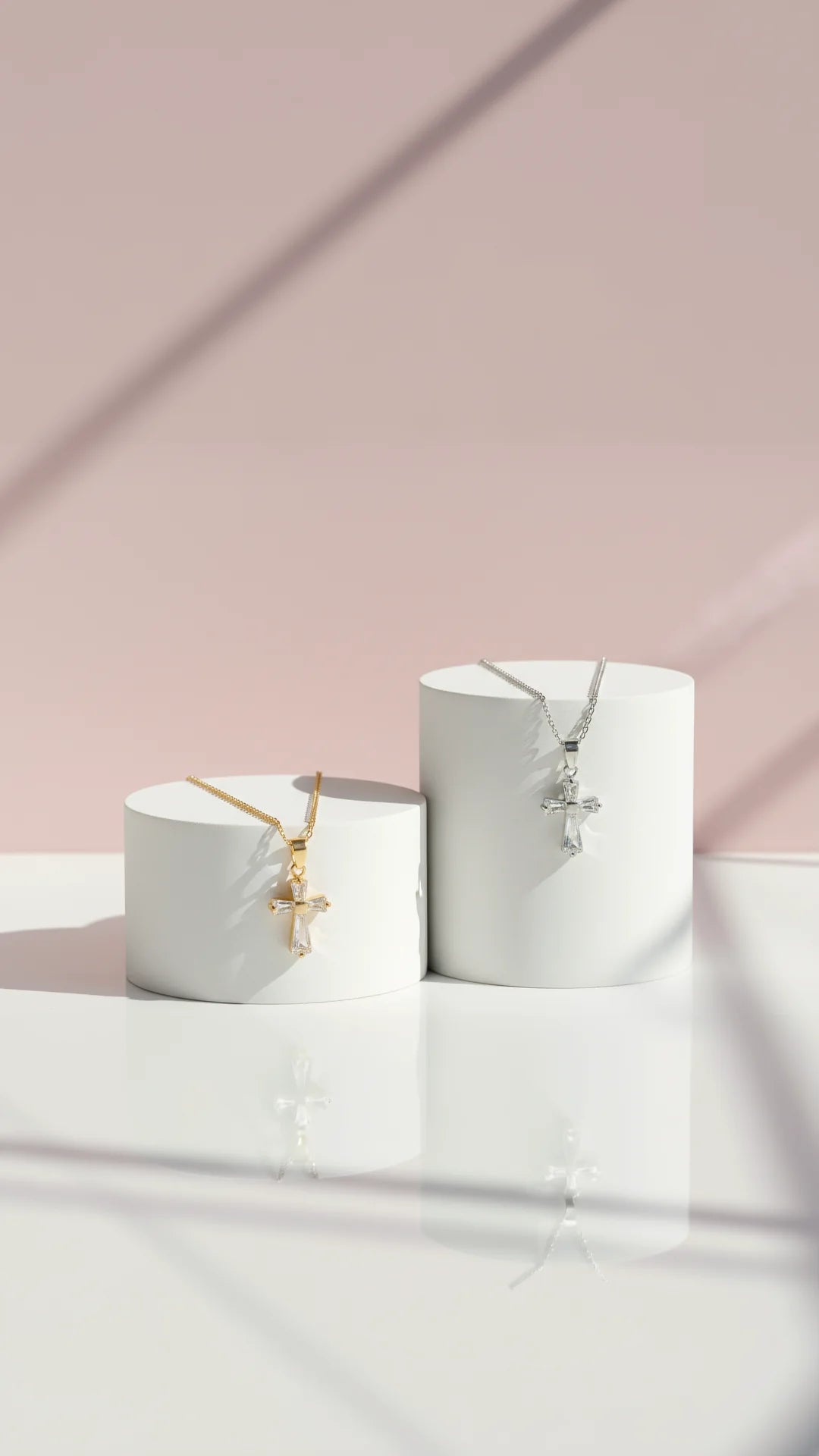 Crystal Inlaid Cross Pendant Necklace