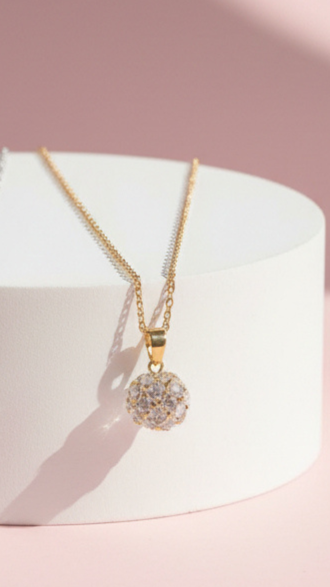 Sphere Shaped Crystal Pendant Necklace