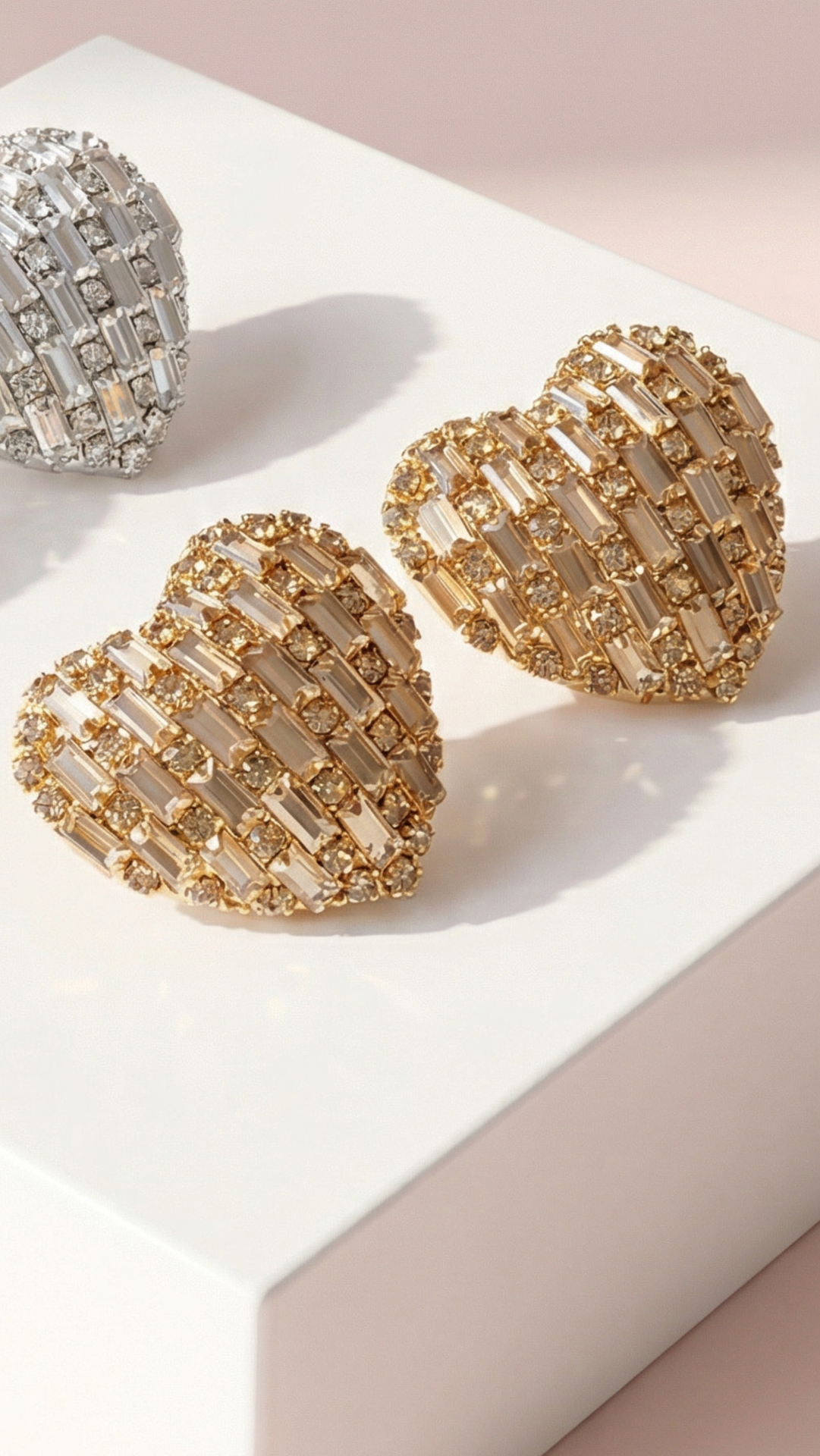 Elixir Collection Mini Curved Heart Crystal Stud Earrings