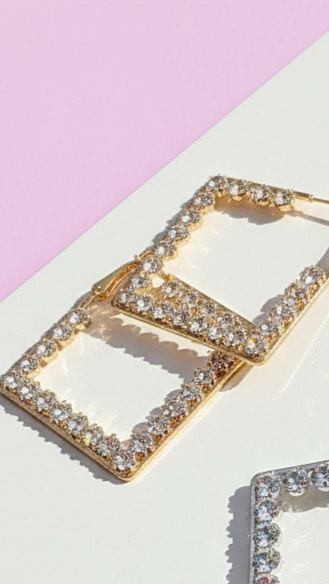 Square Crystal Hoop Earrings