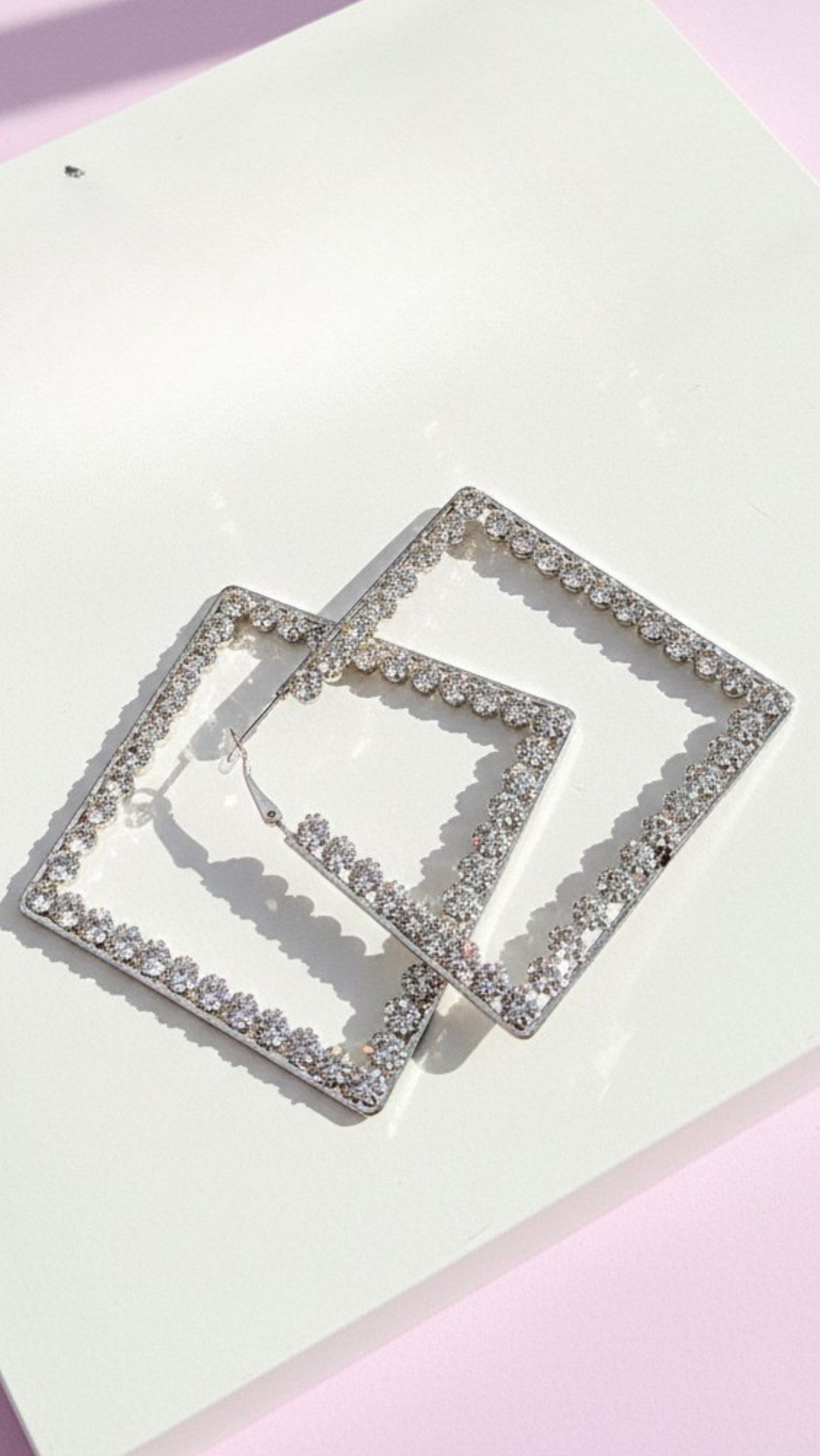 Square Crystal Hoop Earrings