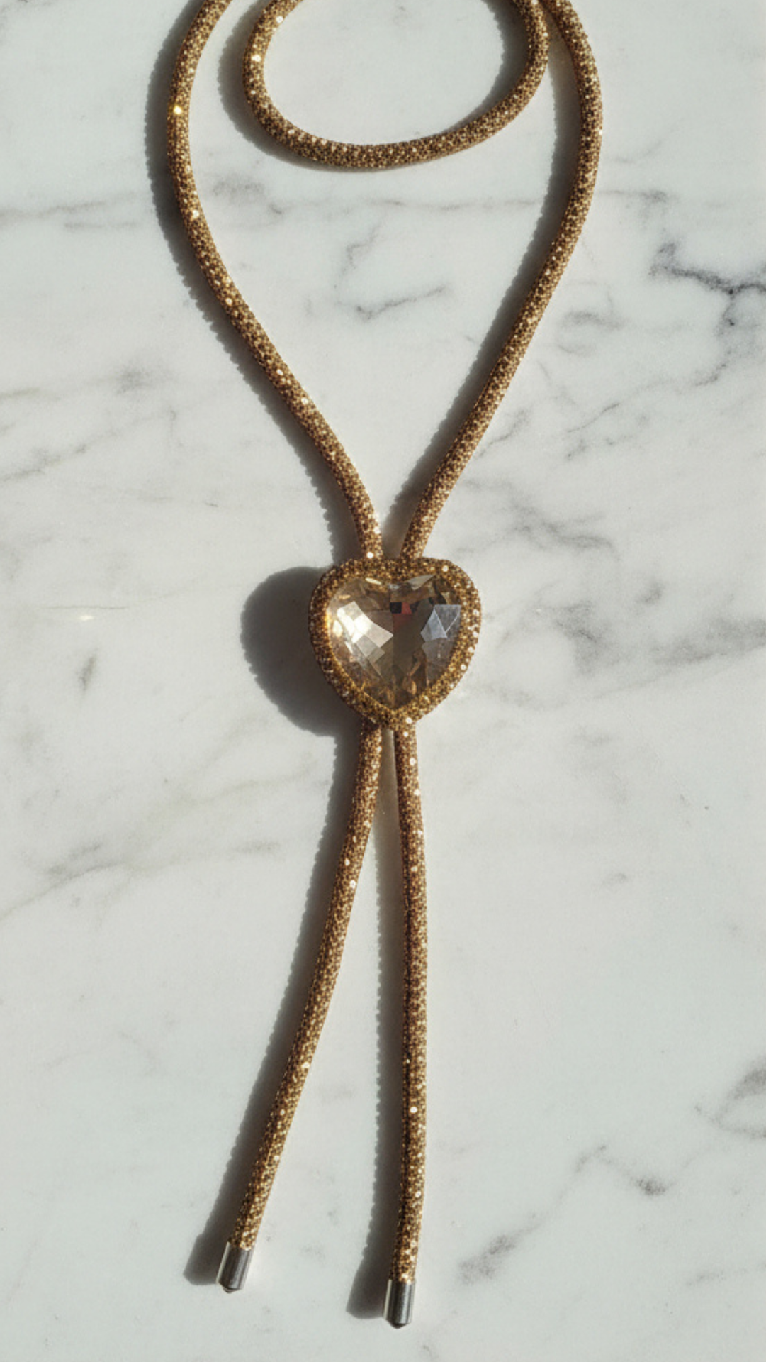 Elixir Collection Long Heart Crystal Necklace