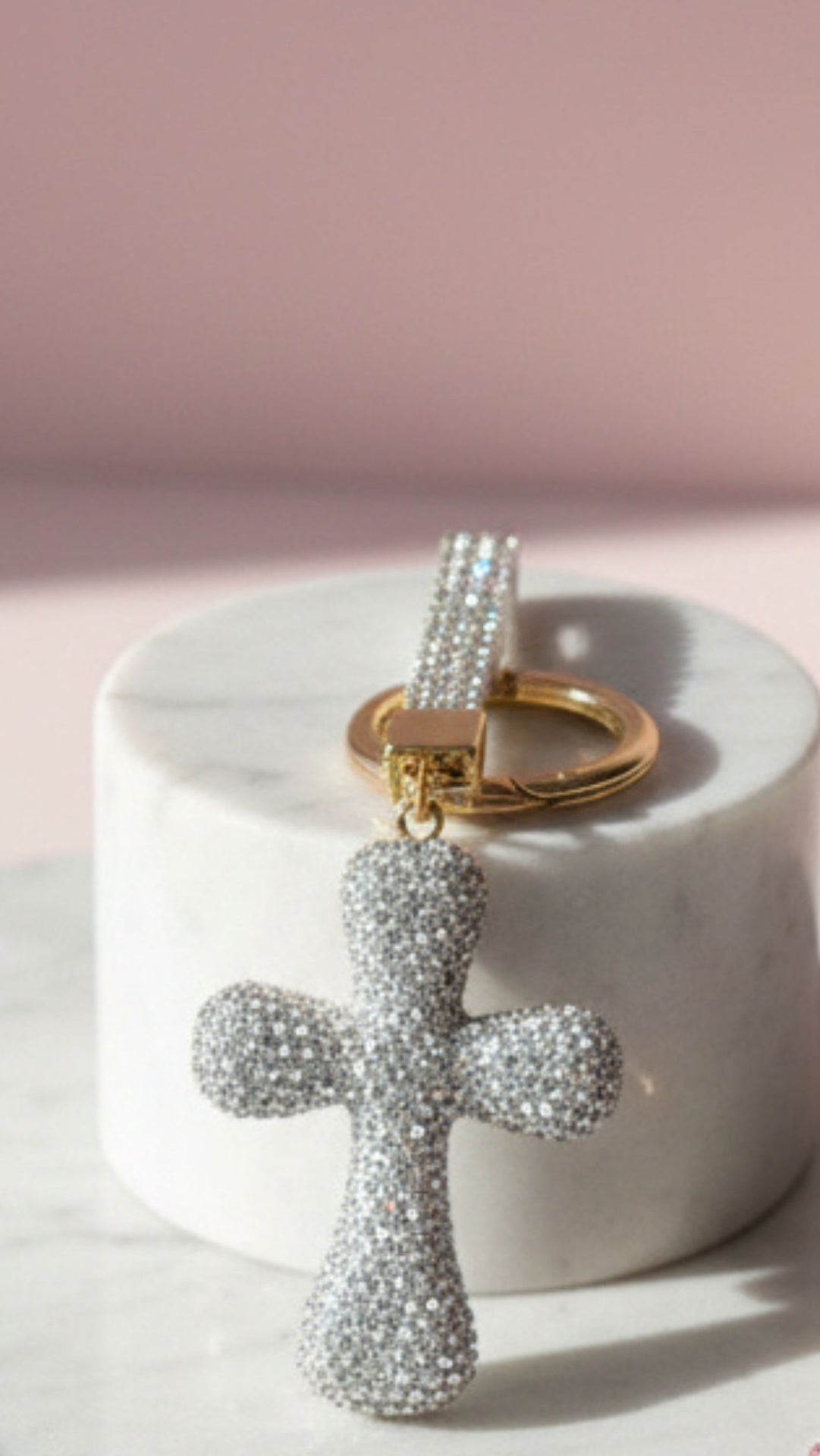 Bubble Cross Crystal Key Ring & Bag Charm