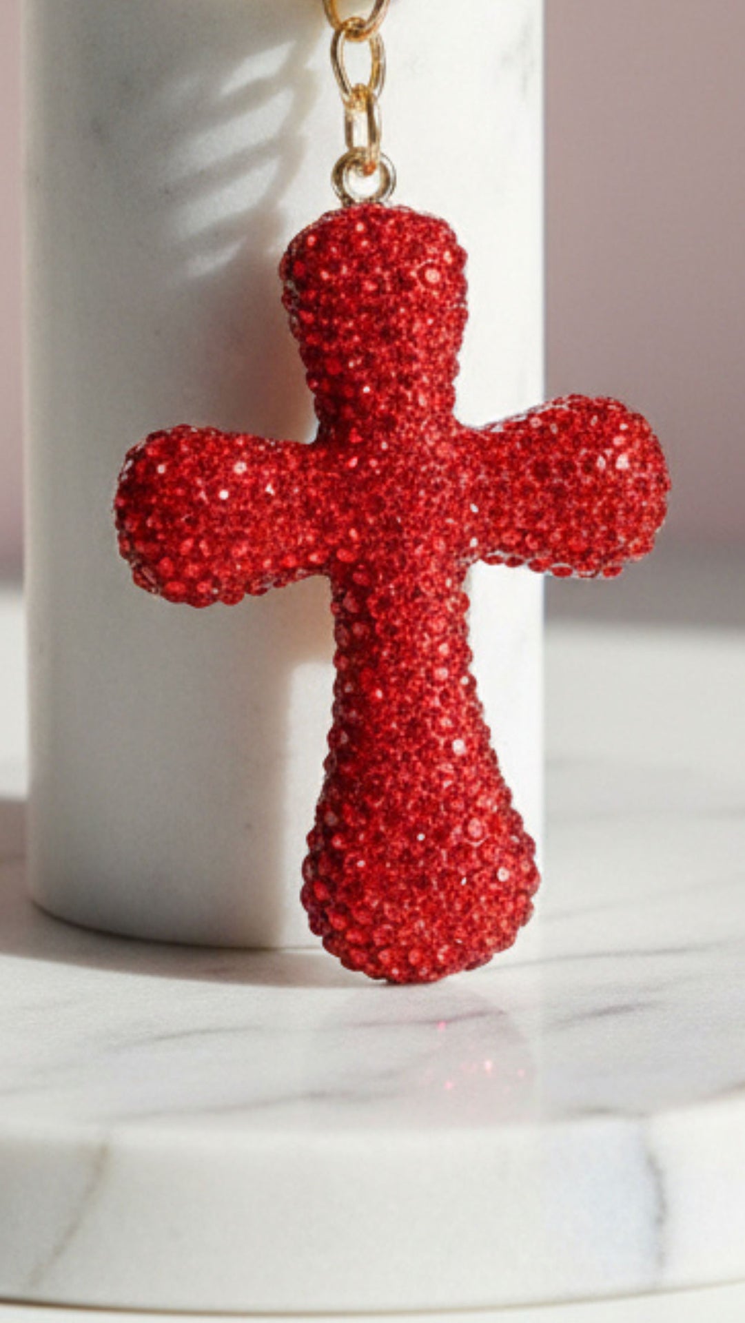 Bubble Cross Crystal Key Ring & Bag Charm