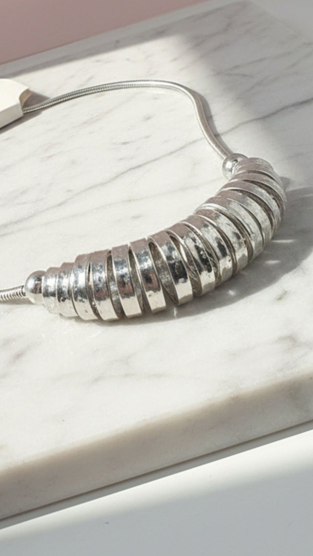 Silver Abstract Statement Necklace