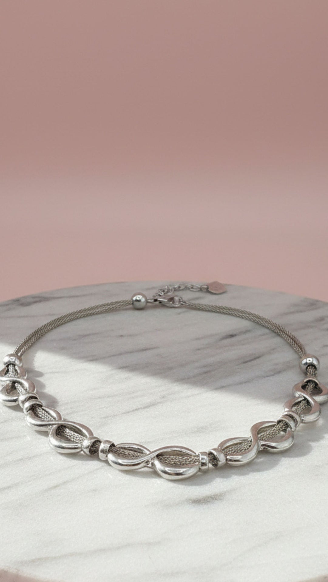 Twisted Woven Silver Statement Necklace