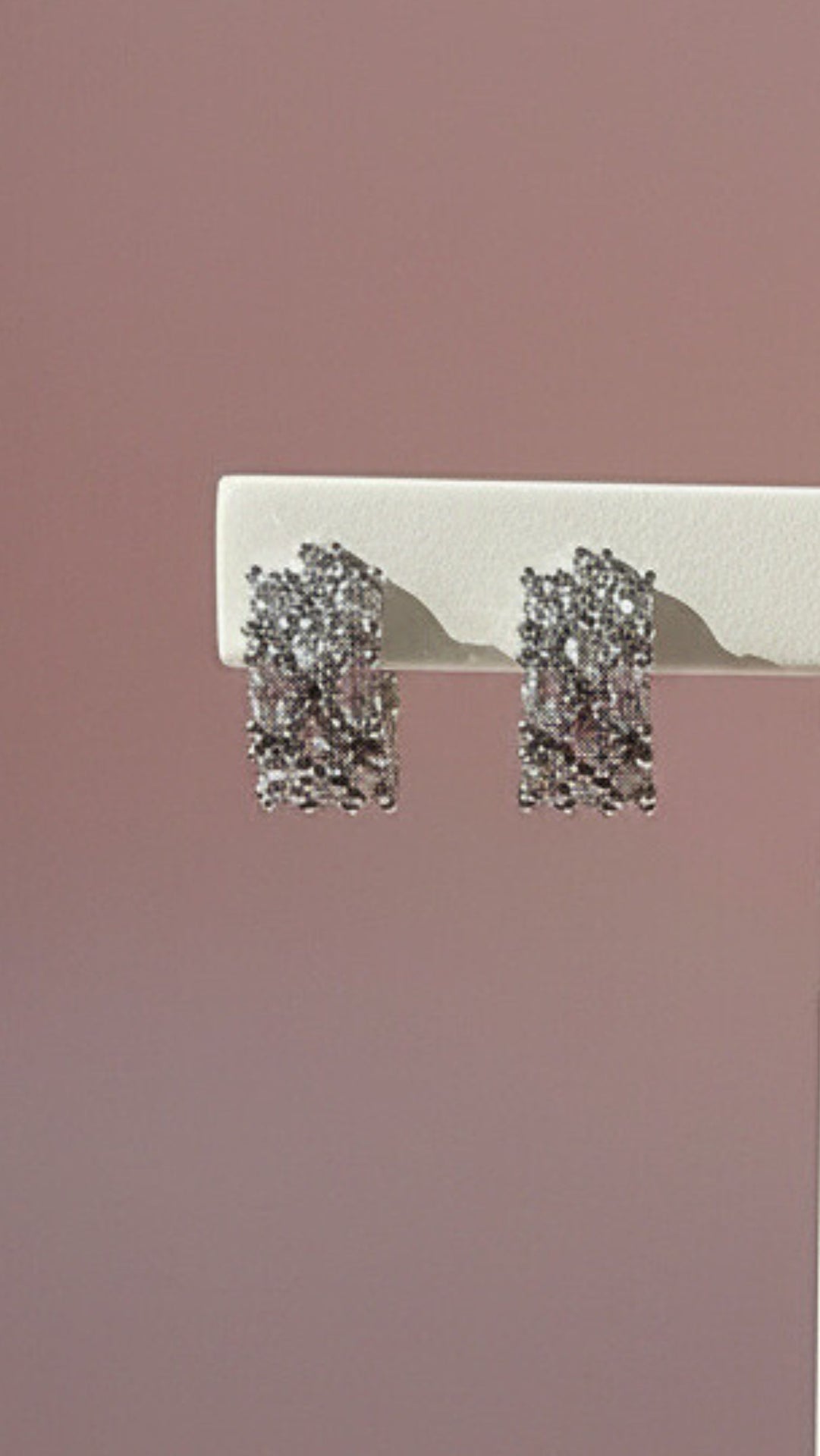 Half Crystal Huggie Stud Earrings