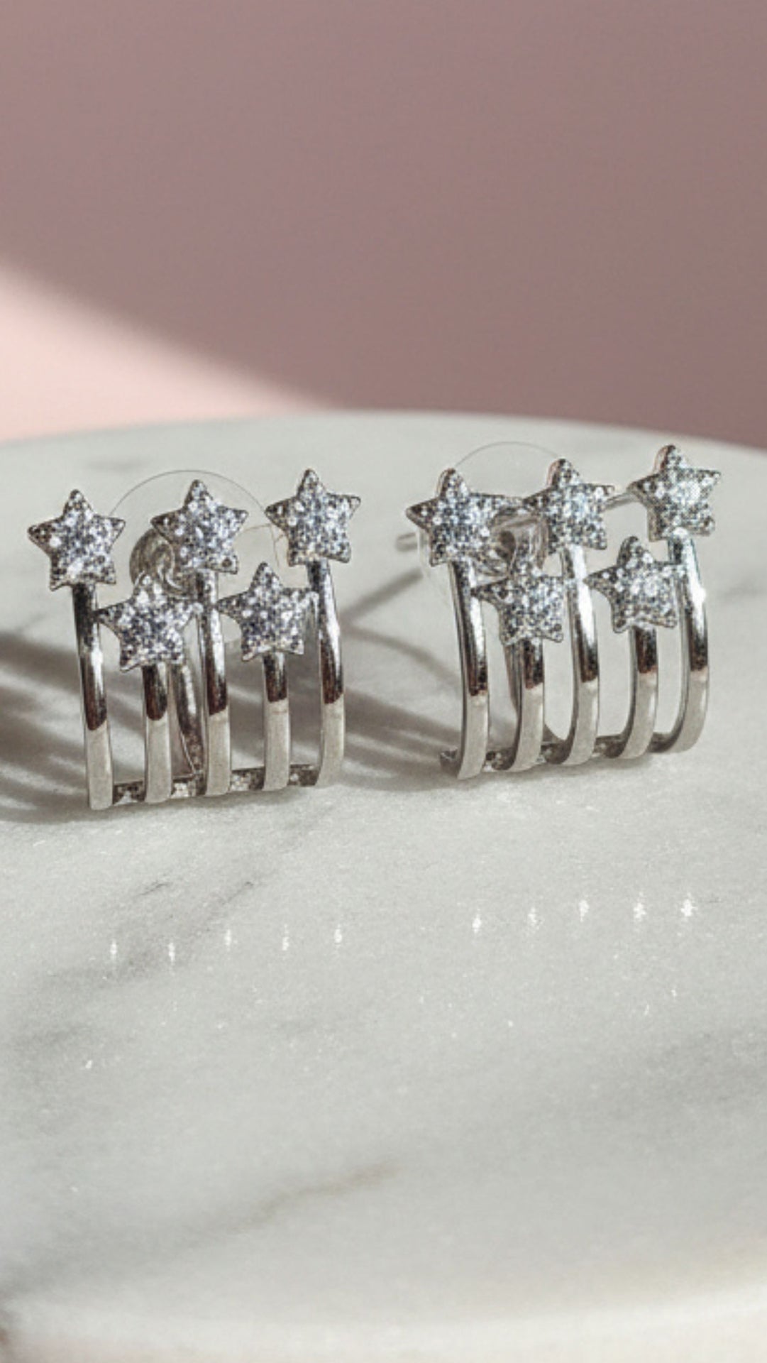 Star Climber Crystal Stud Earrings