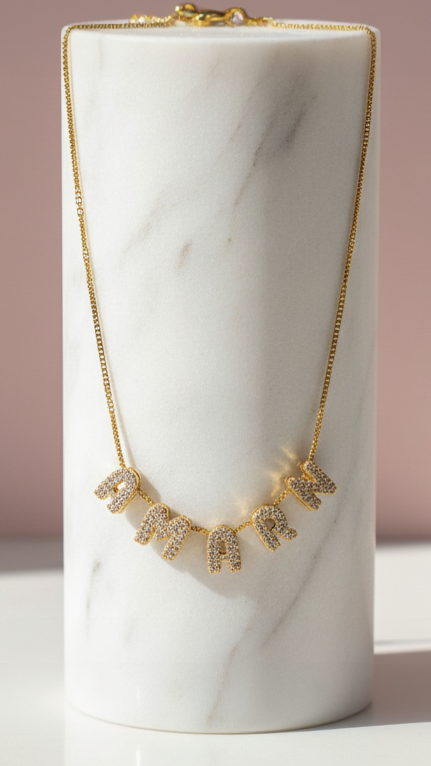 Personalised Crystal Initial Name Letter Pendant Necklace