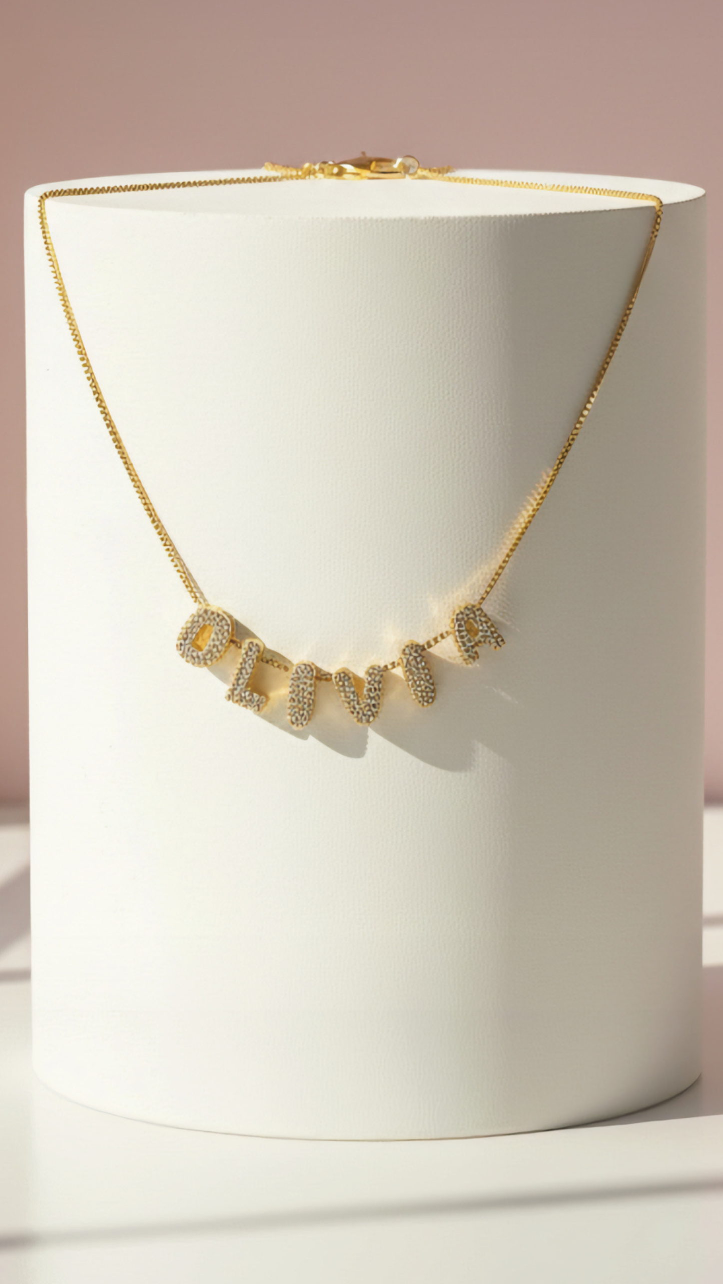 Personalised Crystal Initial Name Letter Pendant Necklace