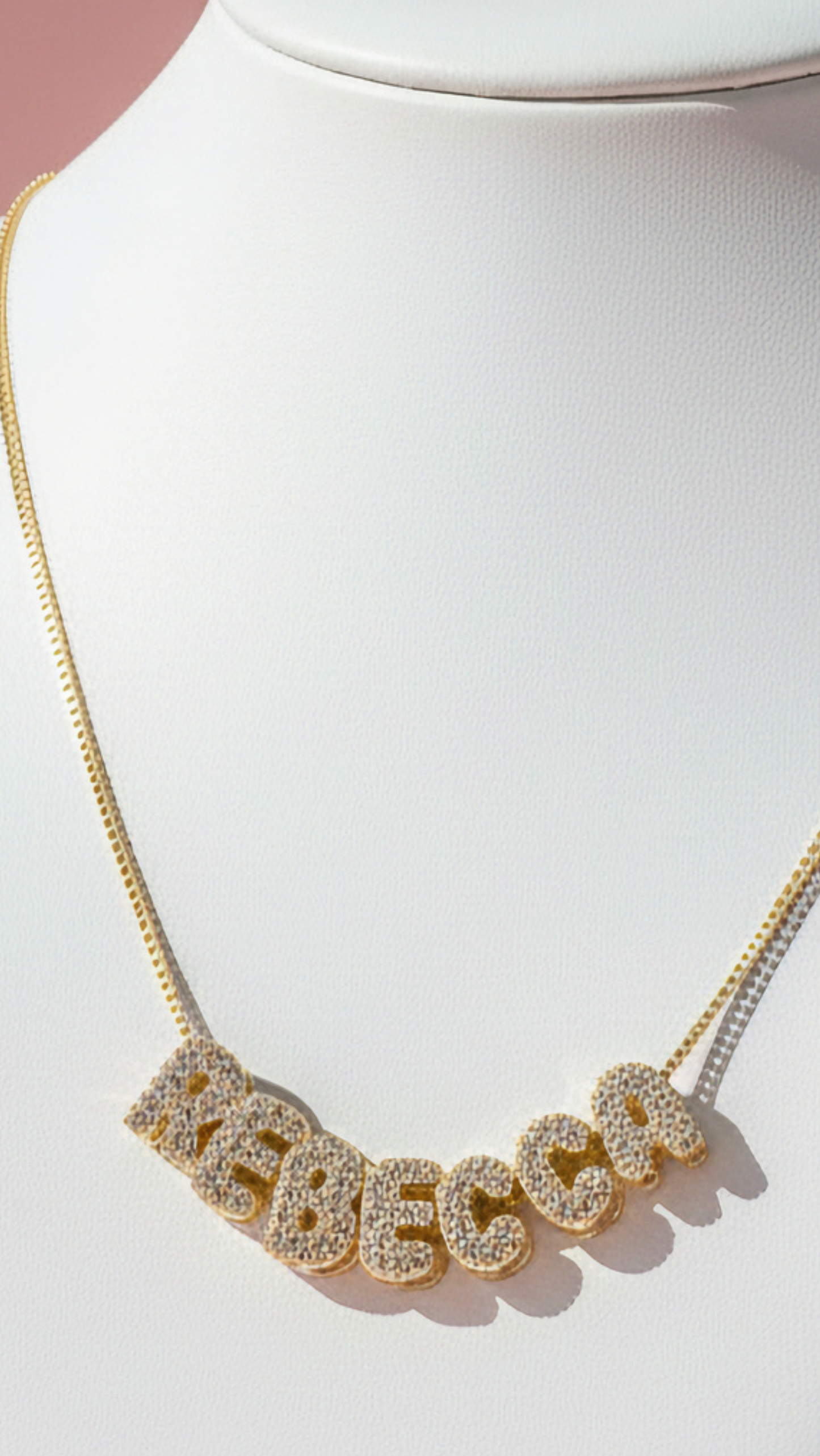 Personalised Crystal Initial Name Letter Pendant Necklace