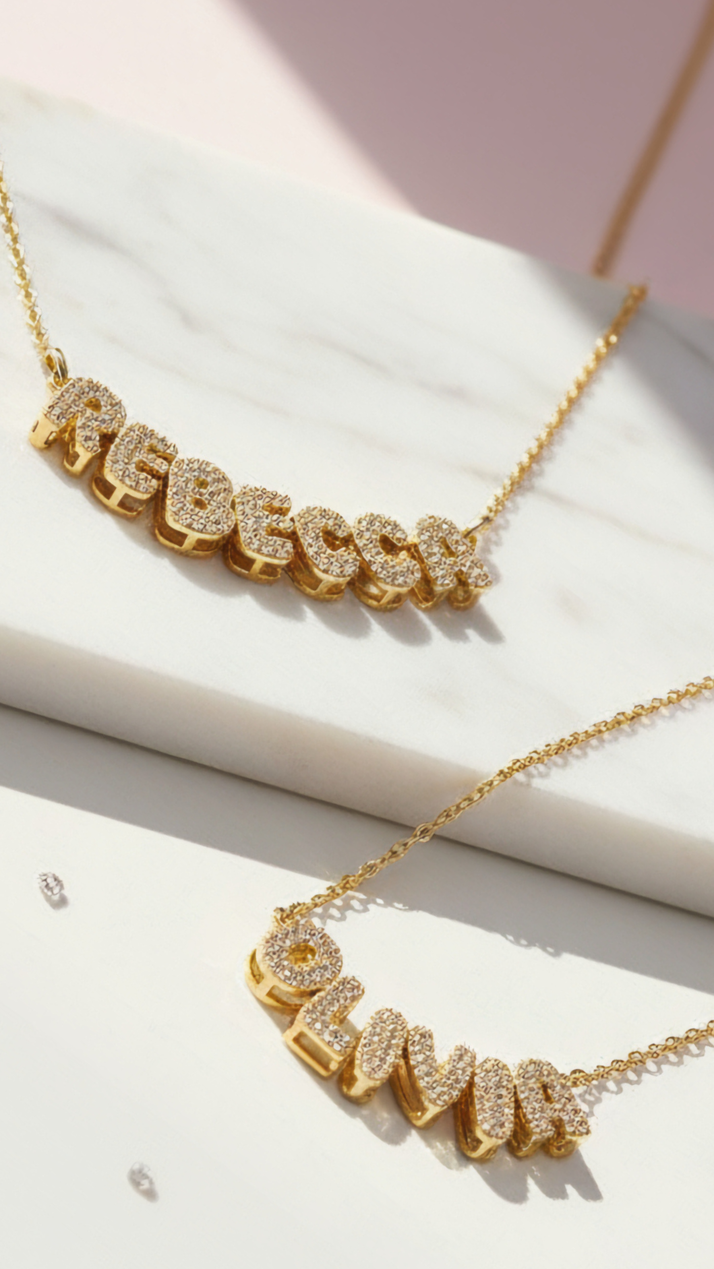 Personalised Crystal Initial Name Letter Pendant Necklace