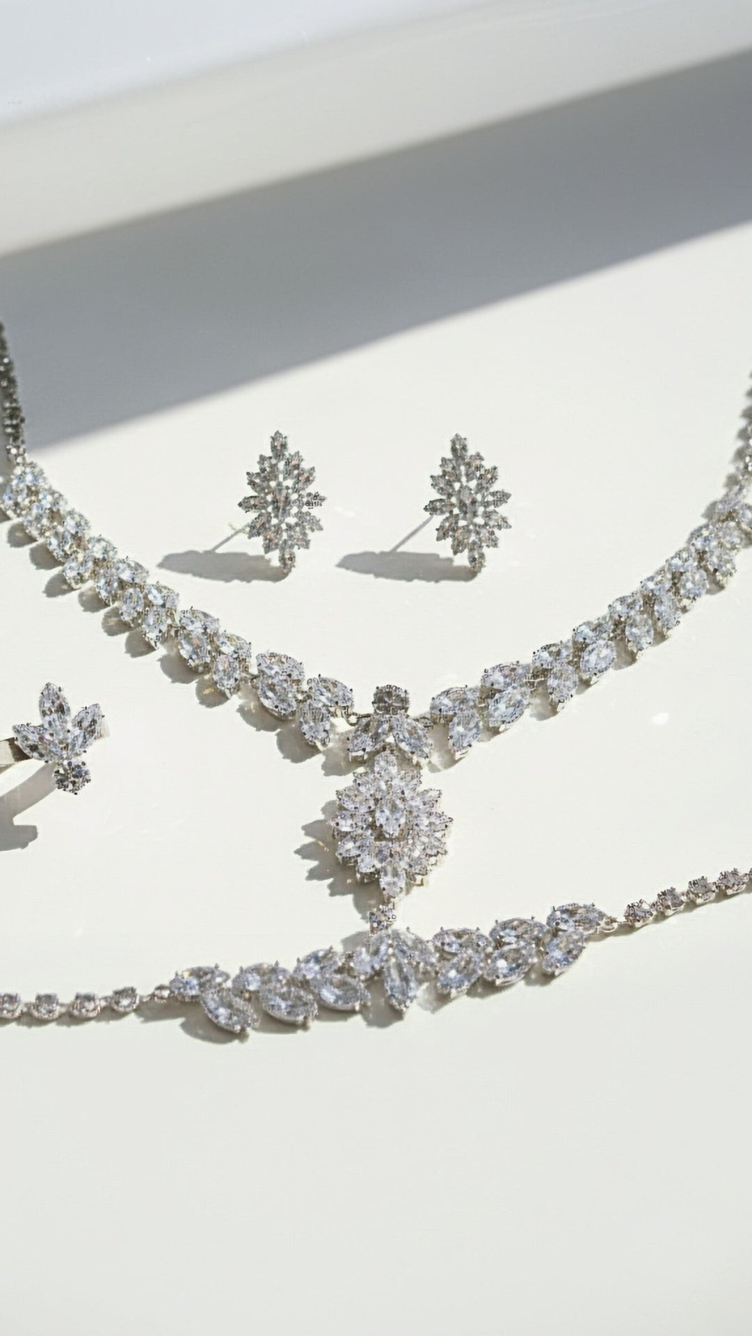 Crystal Necklace, Bracelet, Earrings & Ring Set With Gift Box