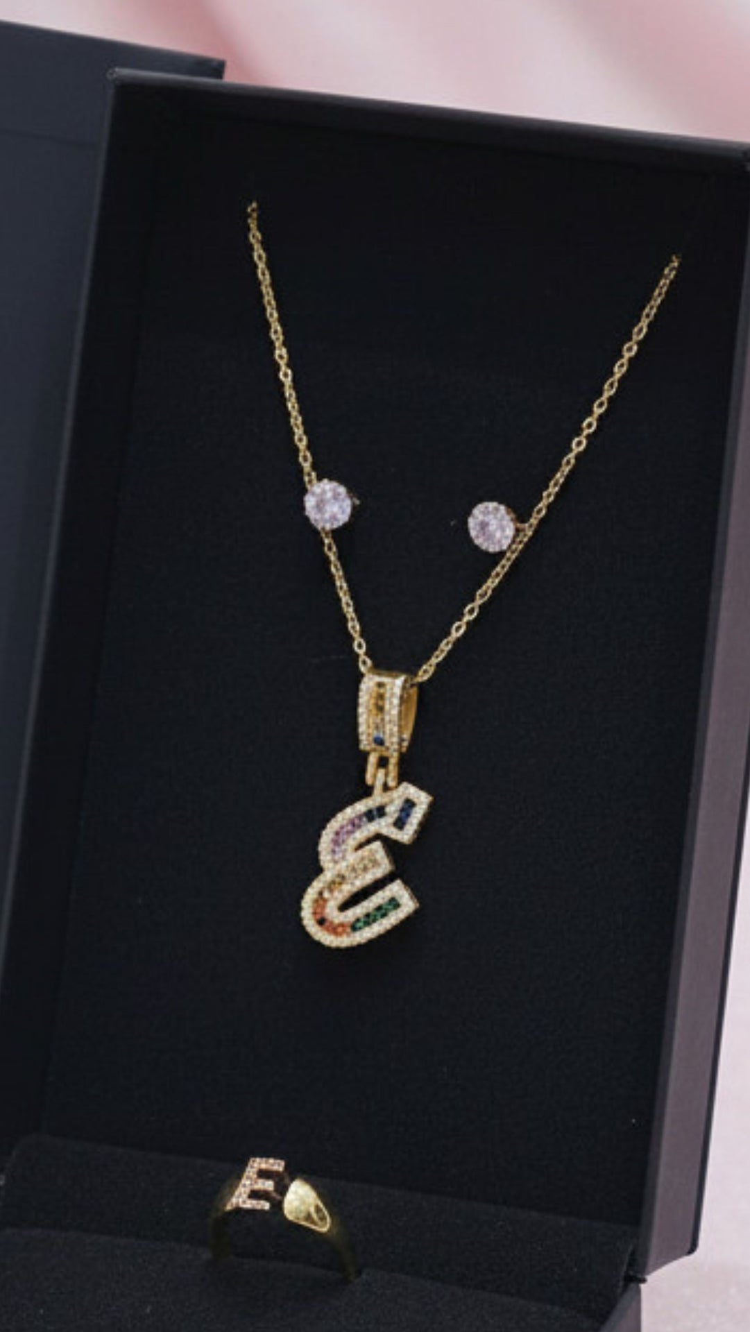 Personalised Initial Jewellery Gift Set – Necklace, Ring & Bracelet