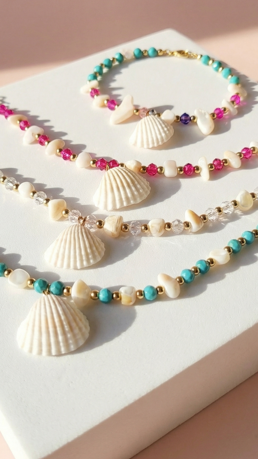 Beach Shell Beaded Pull Tie Anklet