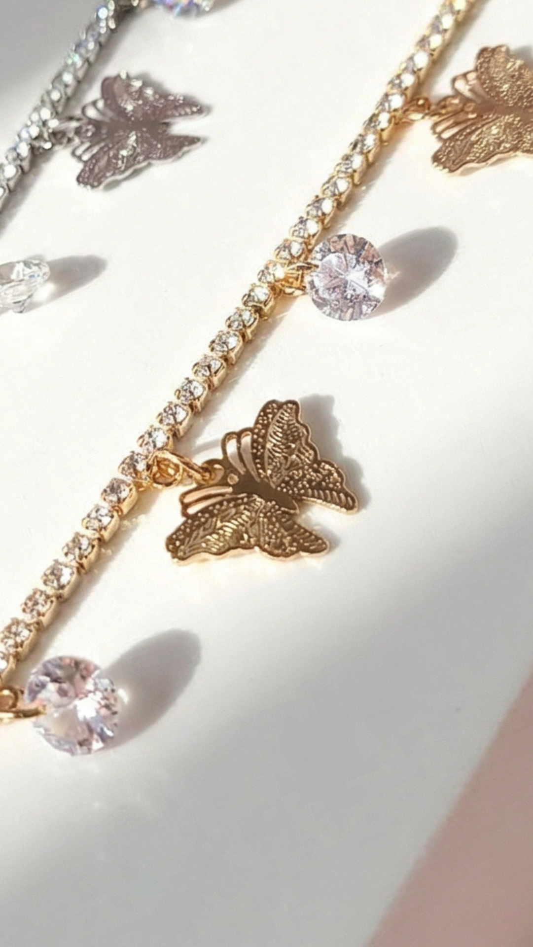Butterfly Crystal Gem Anklet